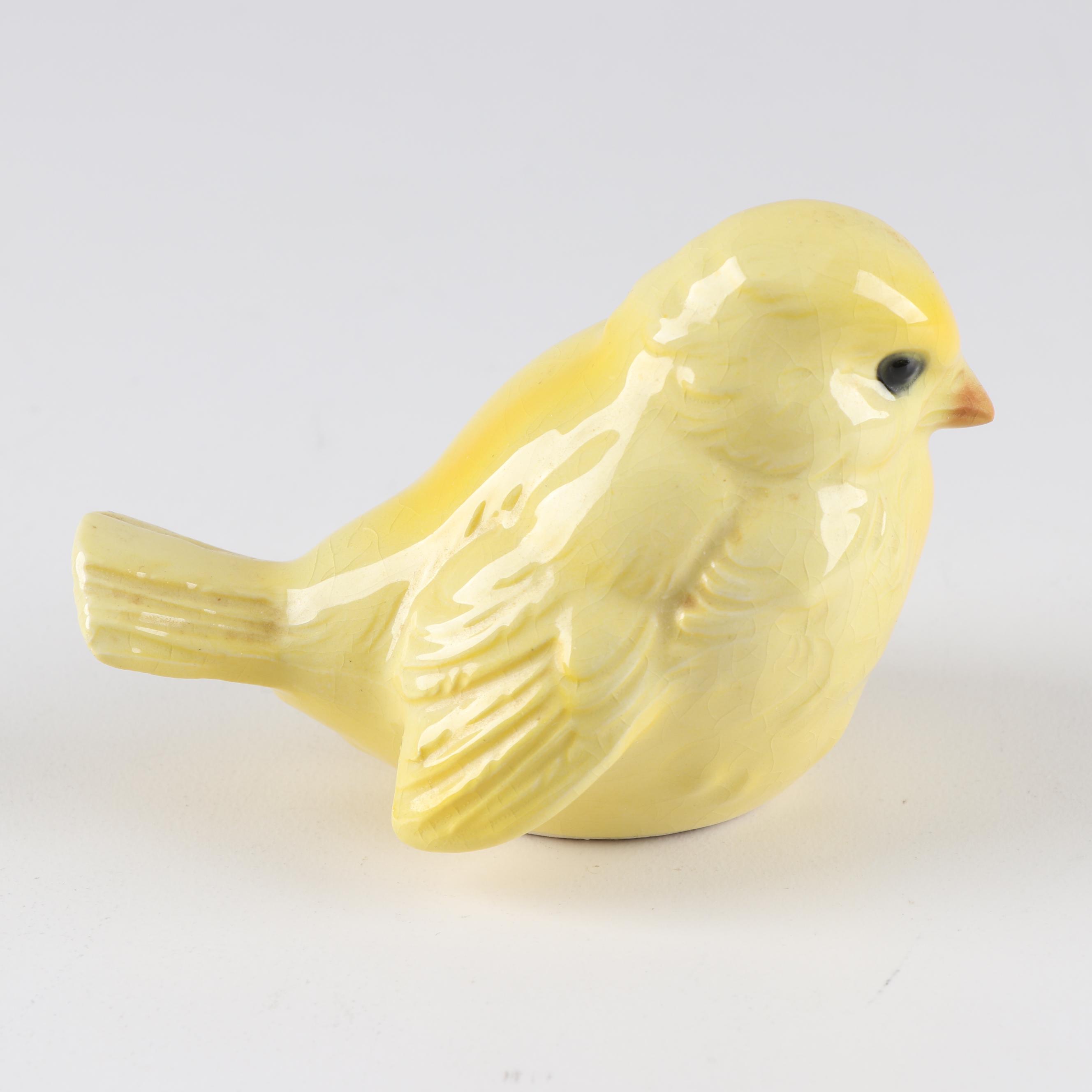 Goebel Hand-Painted Porcelain Yellow Sparrow Bird Figurines