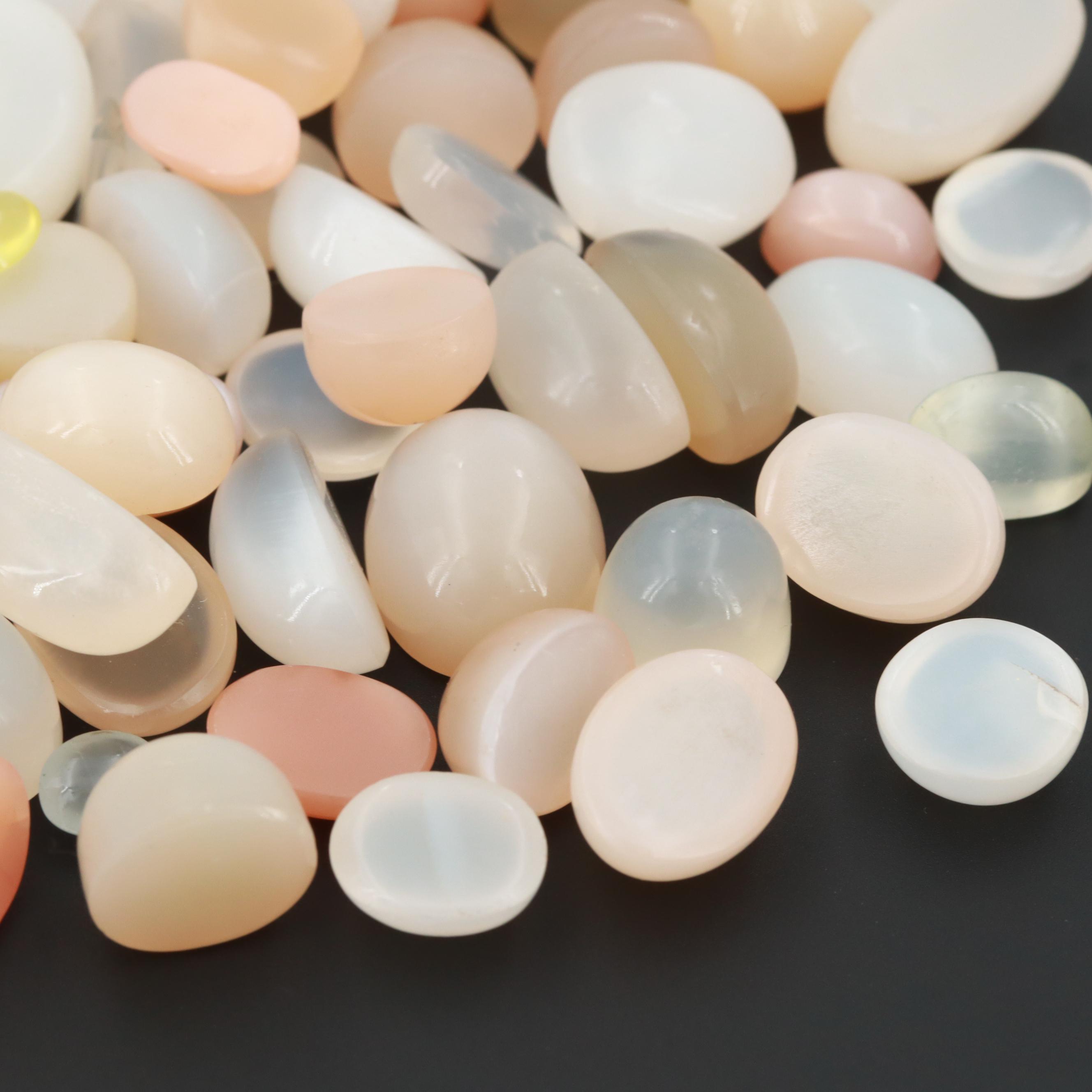 Loose Mixed Size 397.73 CTW Oval Moonstone Cabochon Assortment