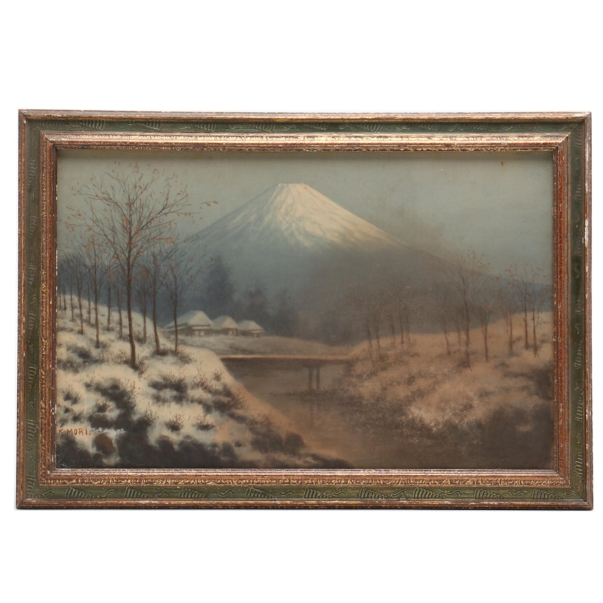 K. Mori Watercolor Painting "Mt. Fuji"