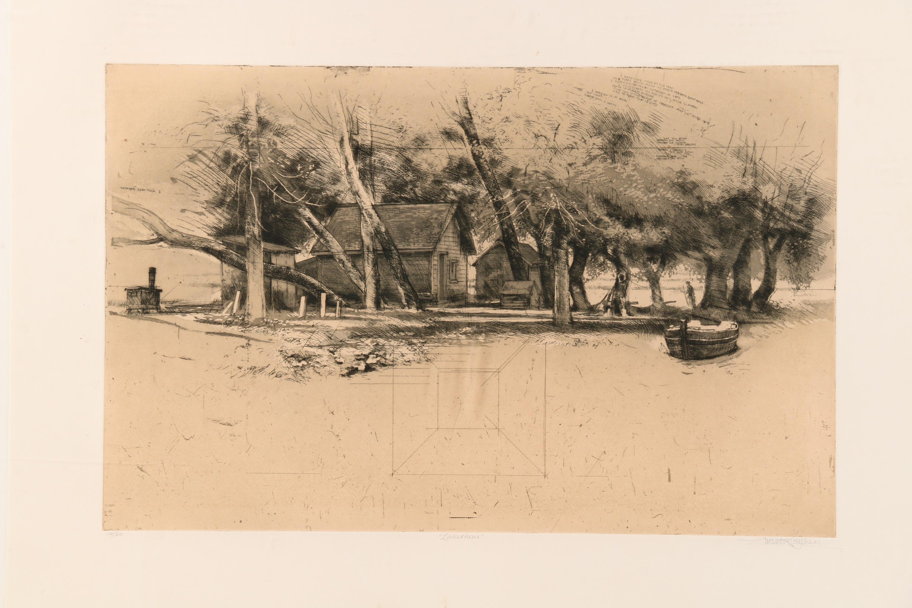 Trevor Southey Etching with Aquatint "Lakeshore"