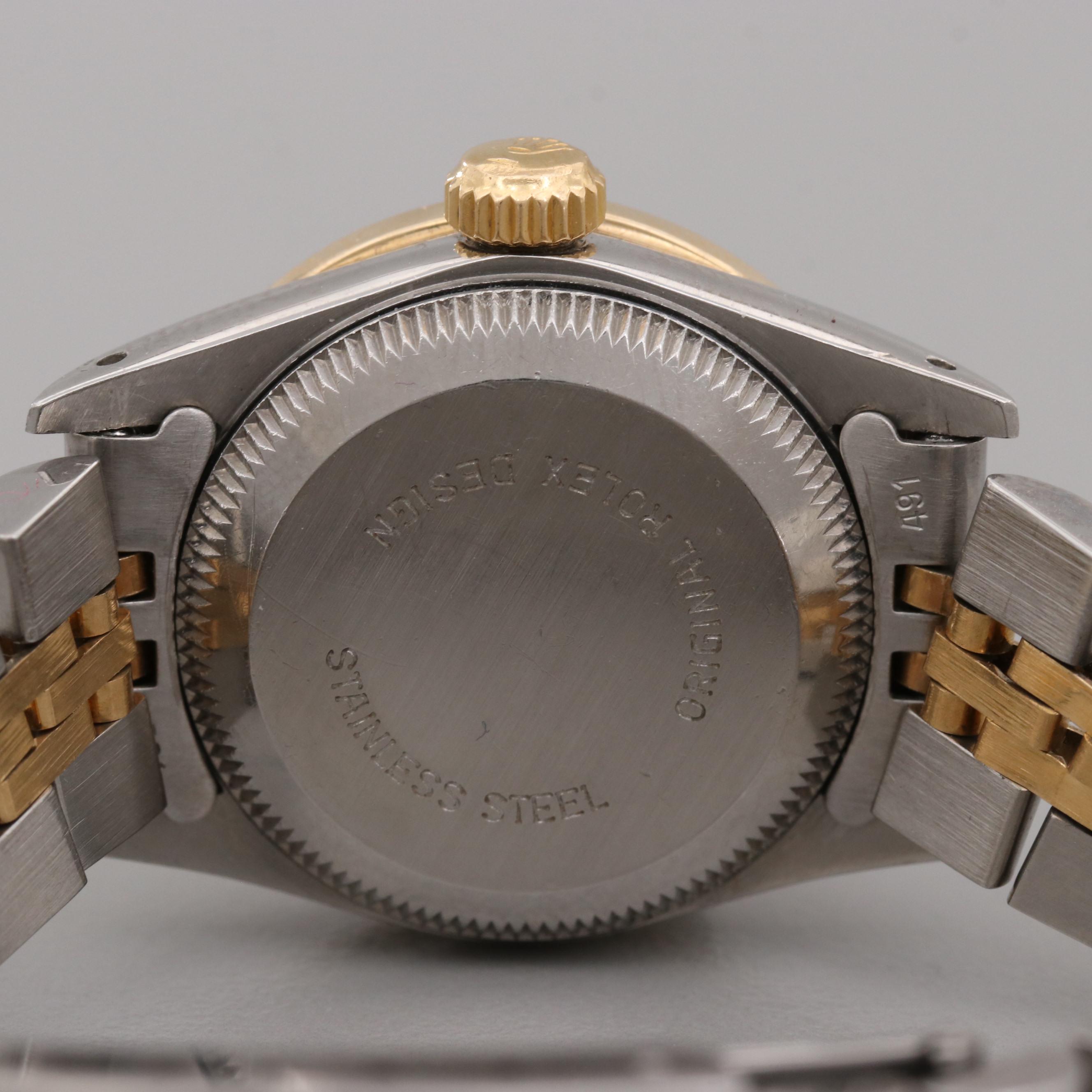 Vintage Rolex Stainless Steel and 18K Yellow Gold Diamond Watch
