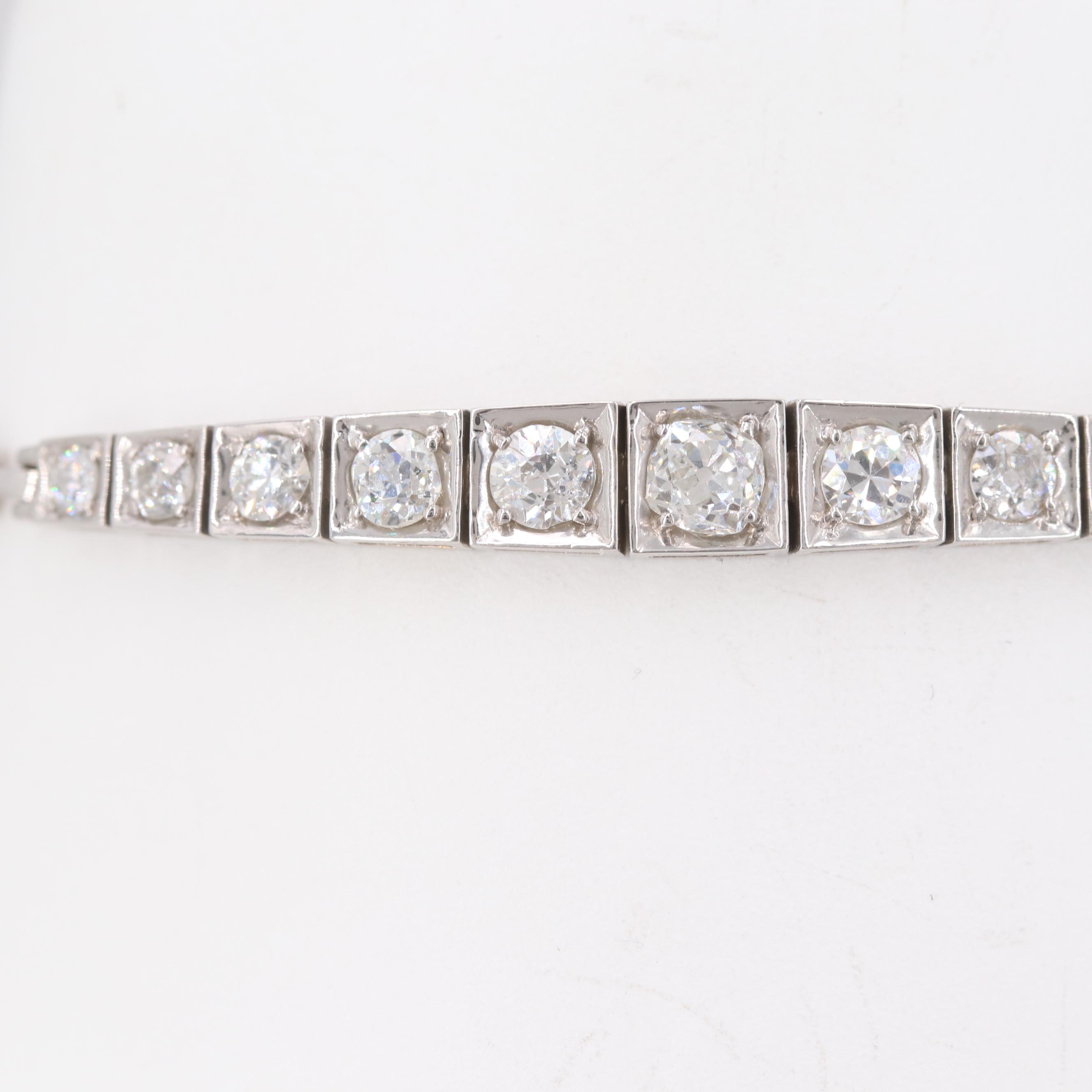 14K White Gold 1.73 CTW Diamond Bracelet