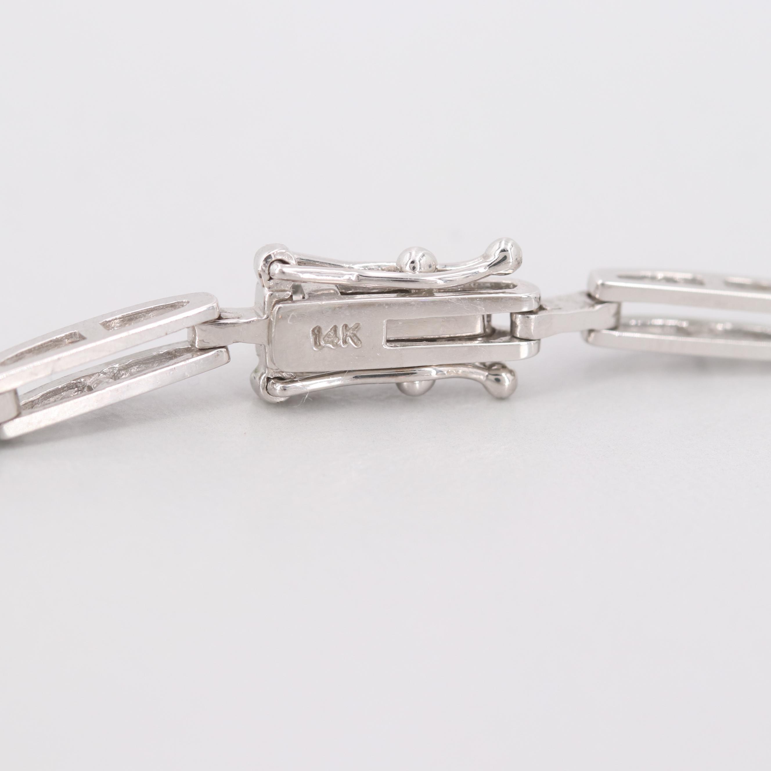 14K White Gold 1.73 CTW Diamond Bracelet