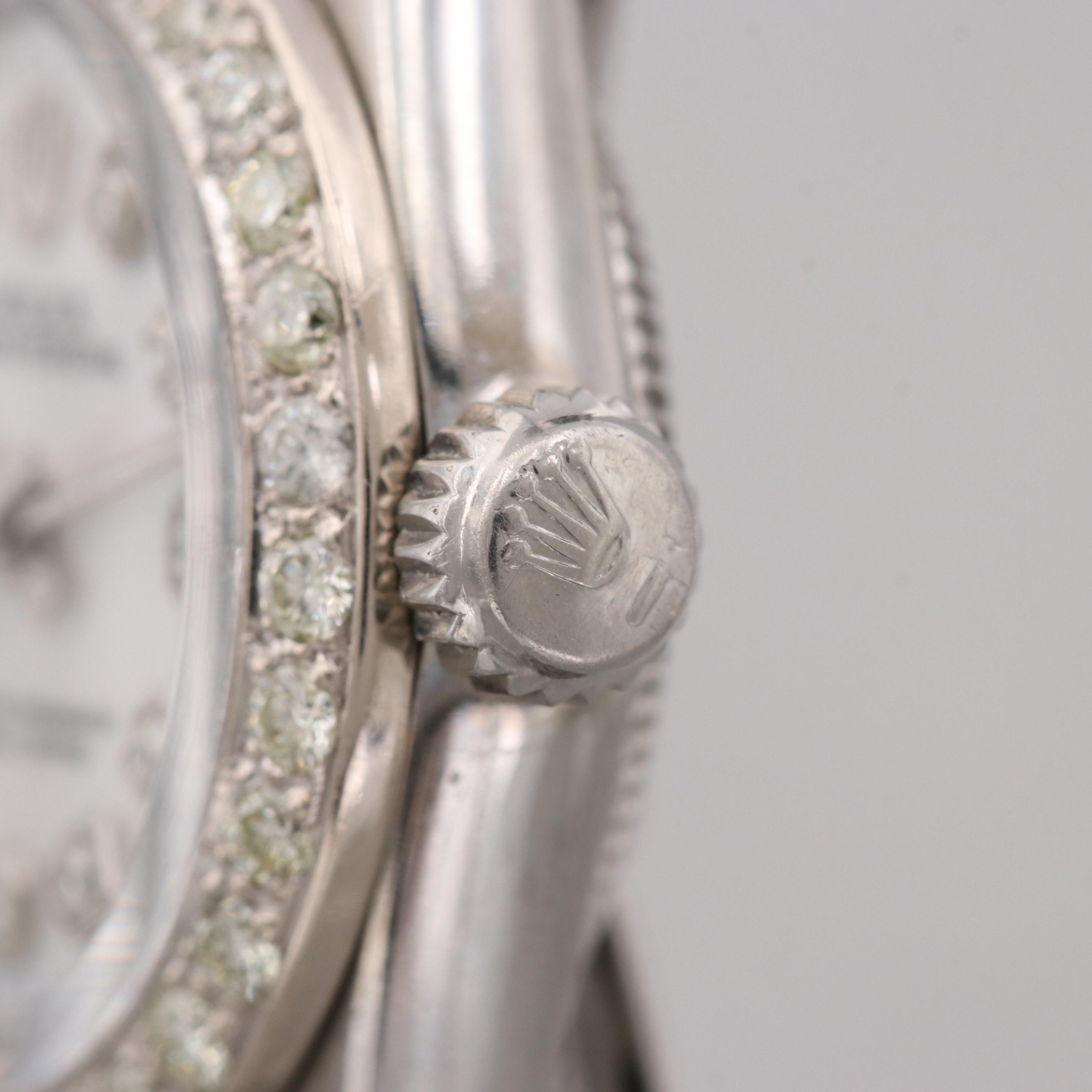 Rolex Oyster Perpetual Automatic Watch With 1.01 CTW Diamond Dial and Bezel