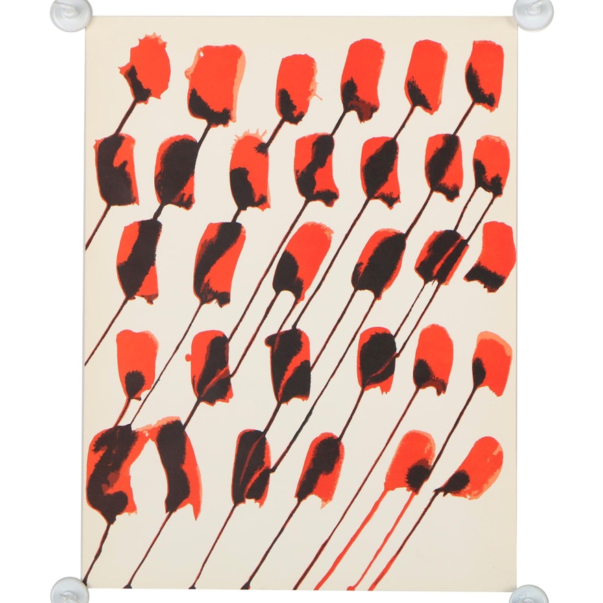 Alexander Calder Color Lithograph "Roses" for "Derrière le Miroir"