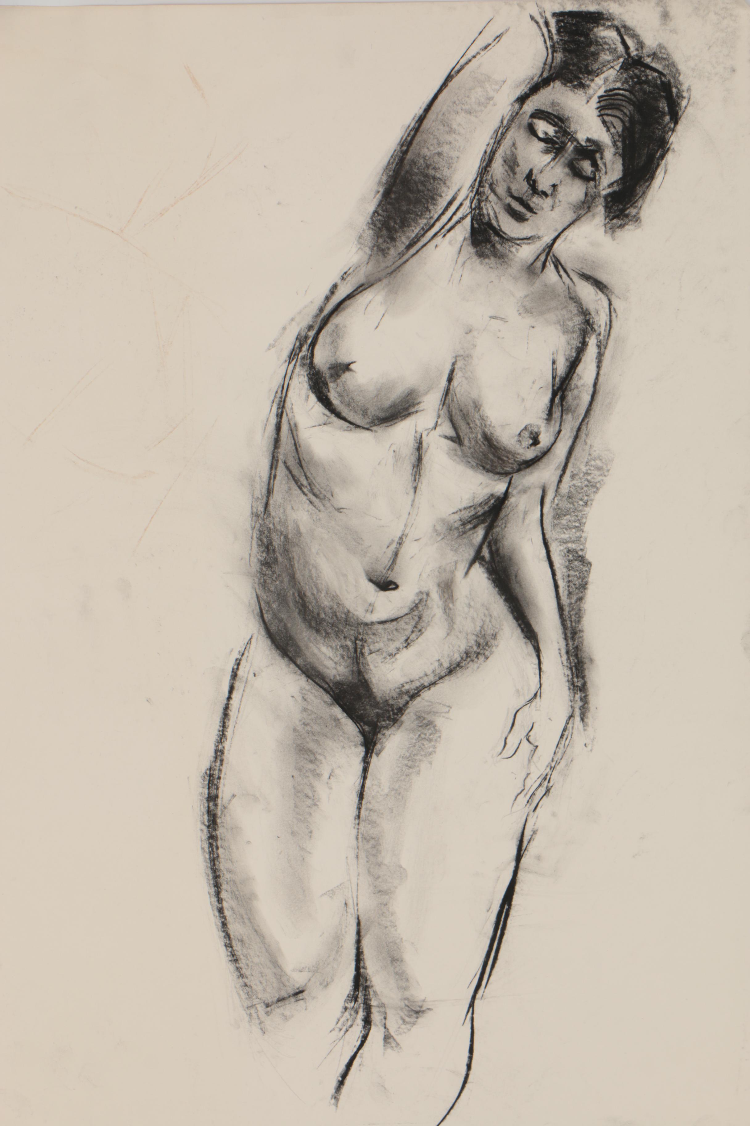 Arthur Helwig Charcoal and Sanguine Figure Drawings