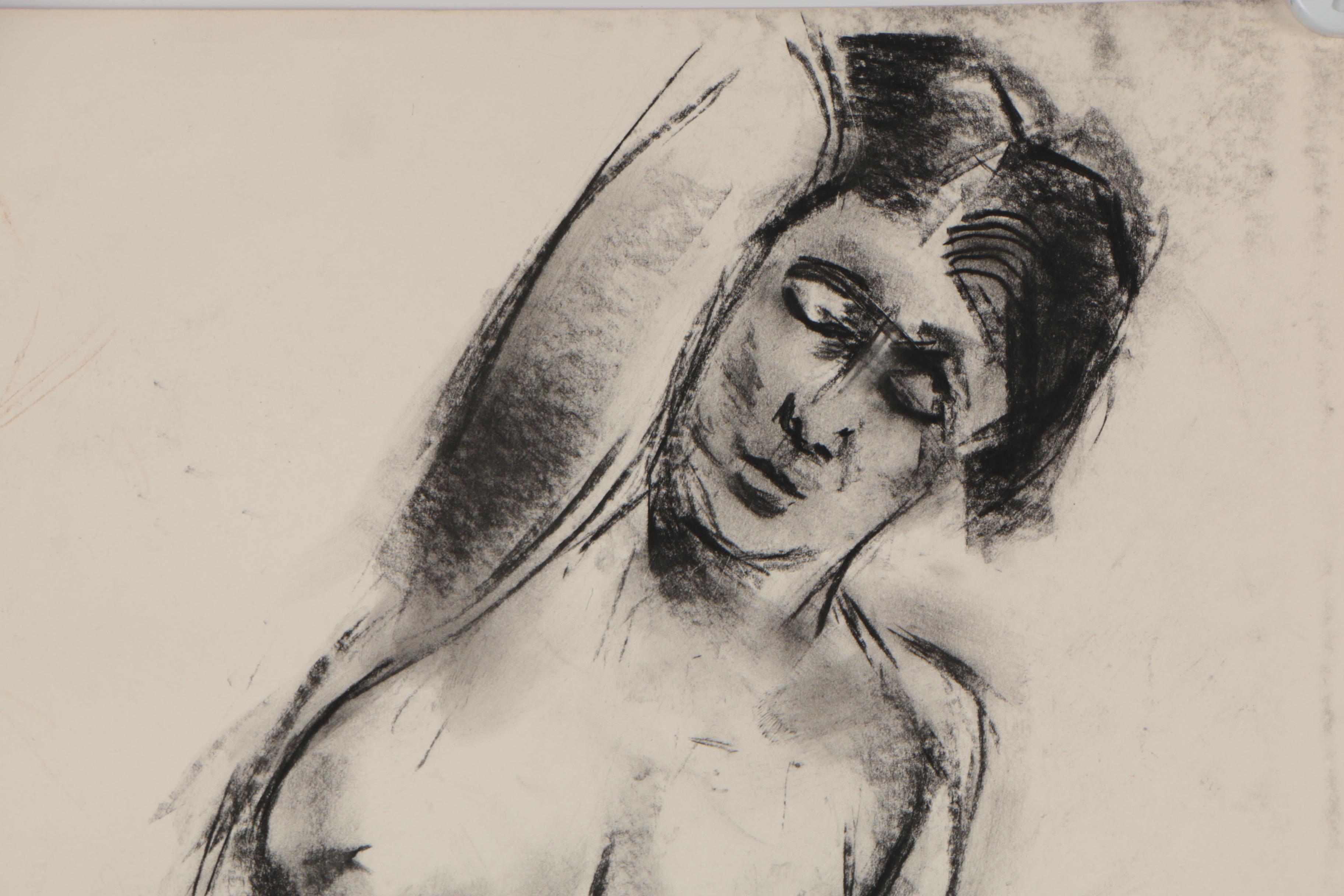 Arthur Helwig Charcoal and Sanguine Figure Drawings