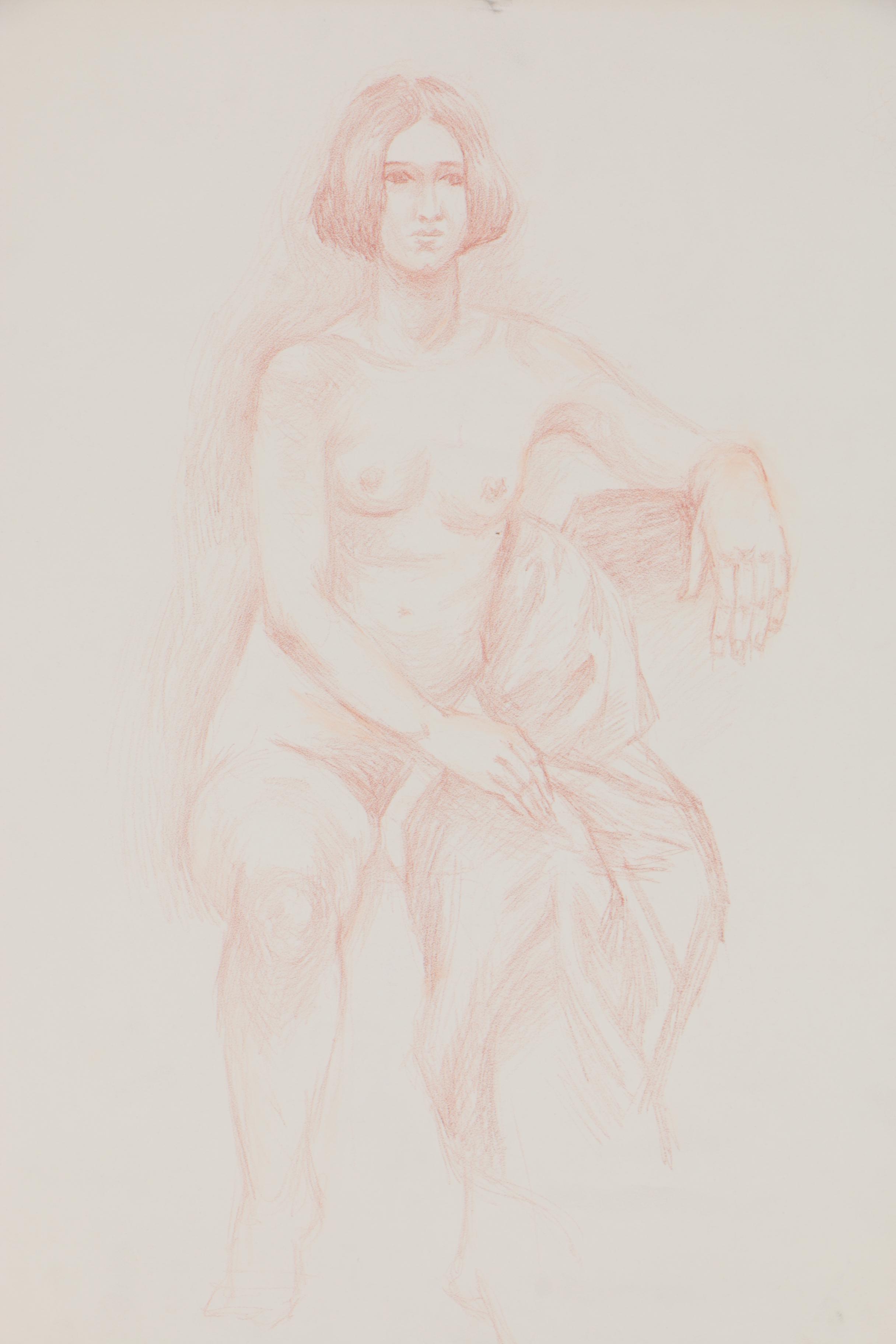 Arthur Helwig Charcoal and Sanguine Figure Drawings