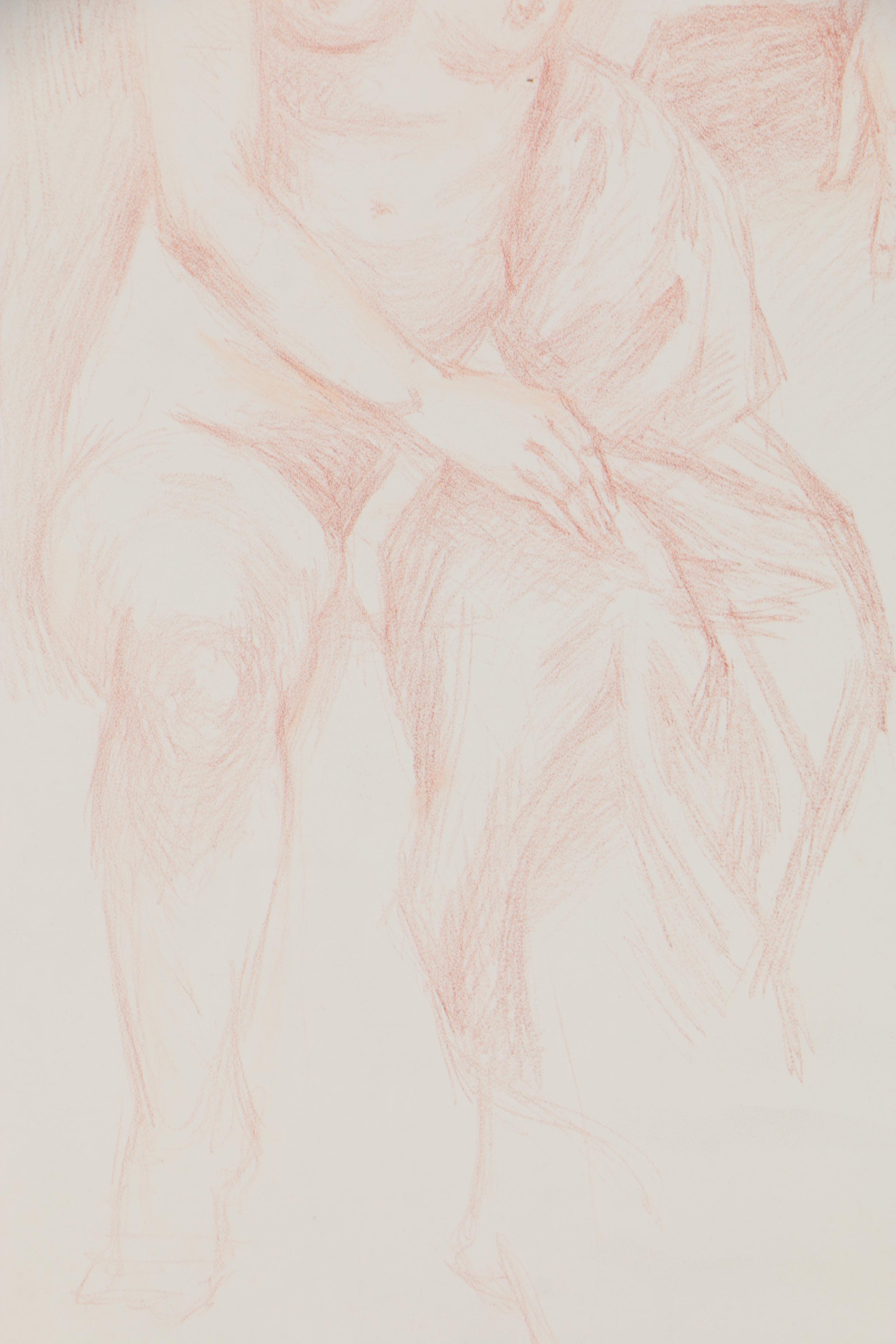 Arthur Helwig Charcoal and Sanguine Figure Drawings