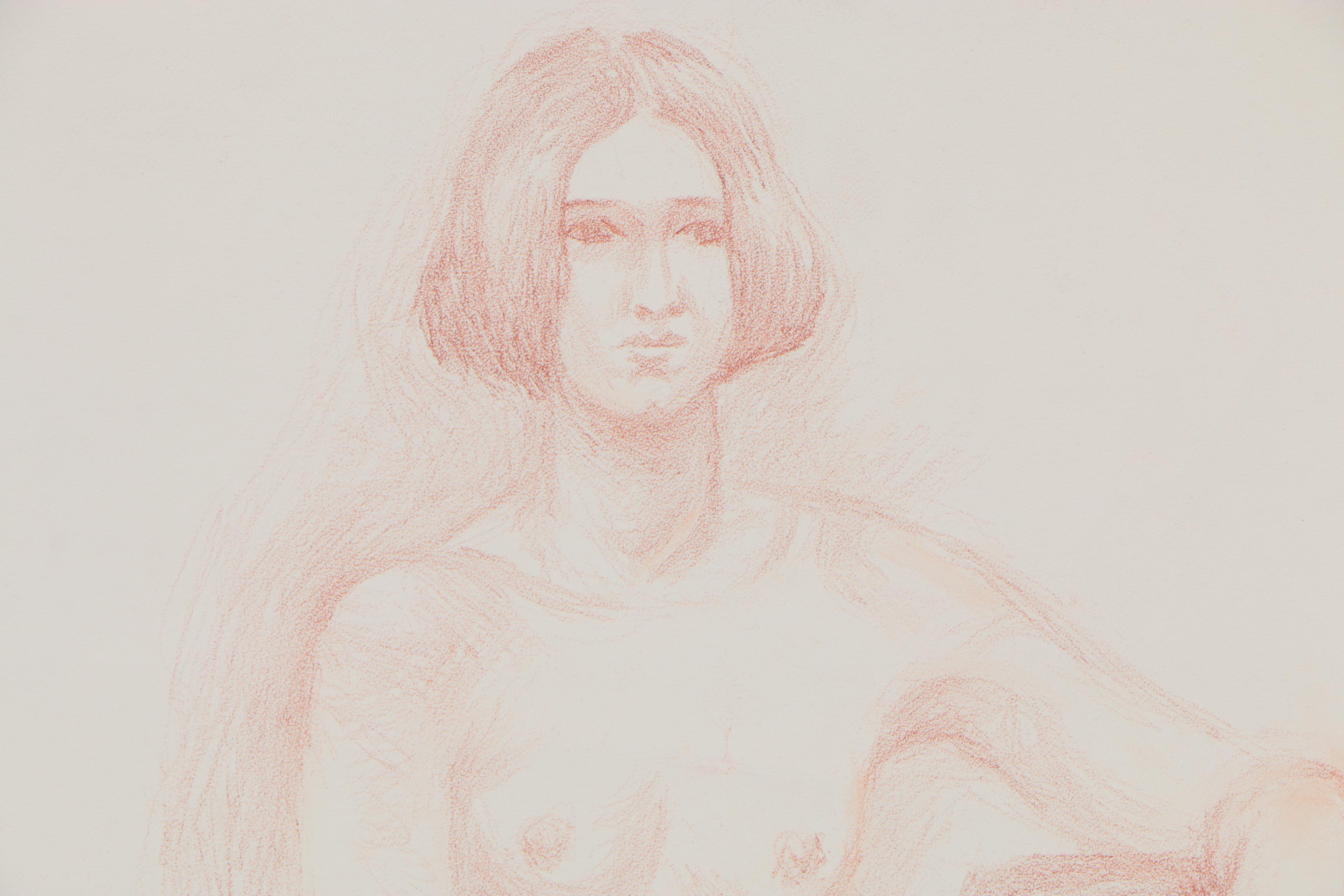 Arthur Helwig Charcoal and Sanguine Figure Drawings