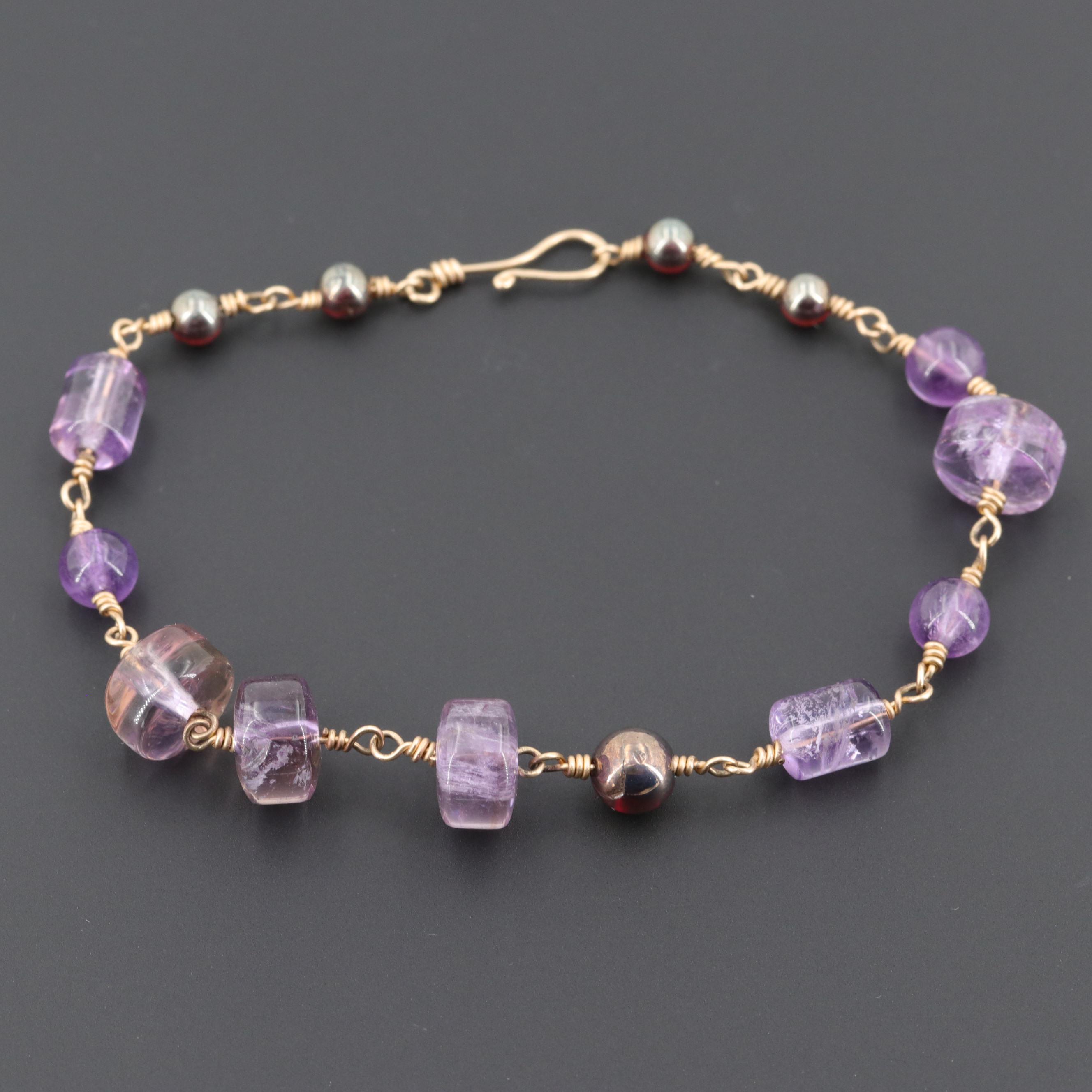 Sterling Silver Gemstone and Cubic Zirconia Bracelets