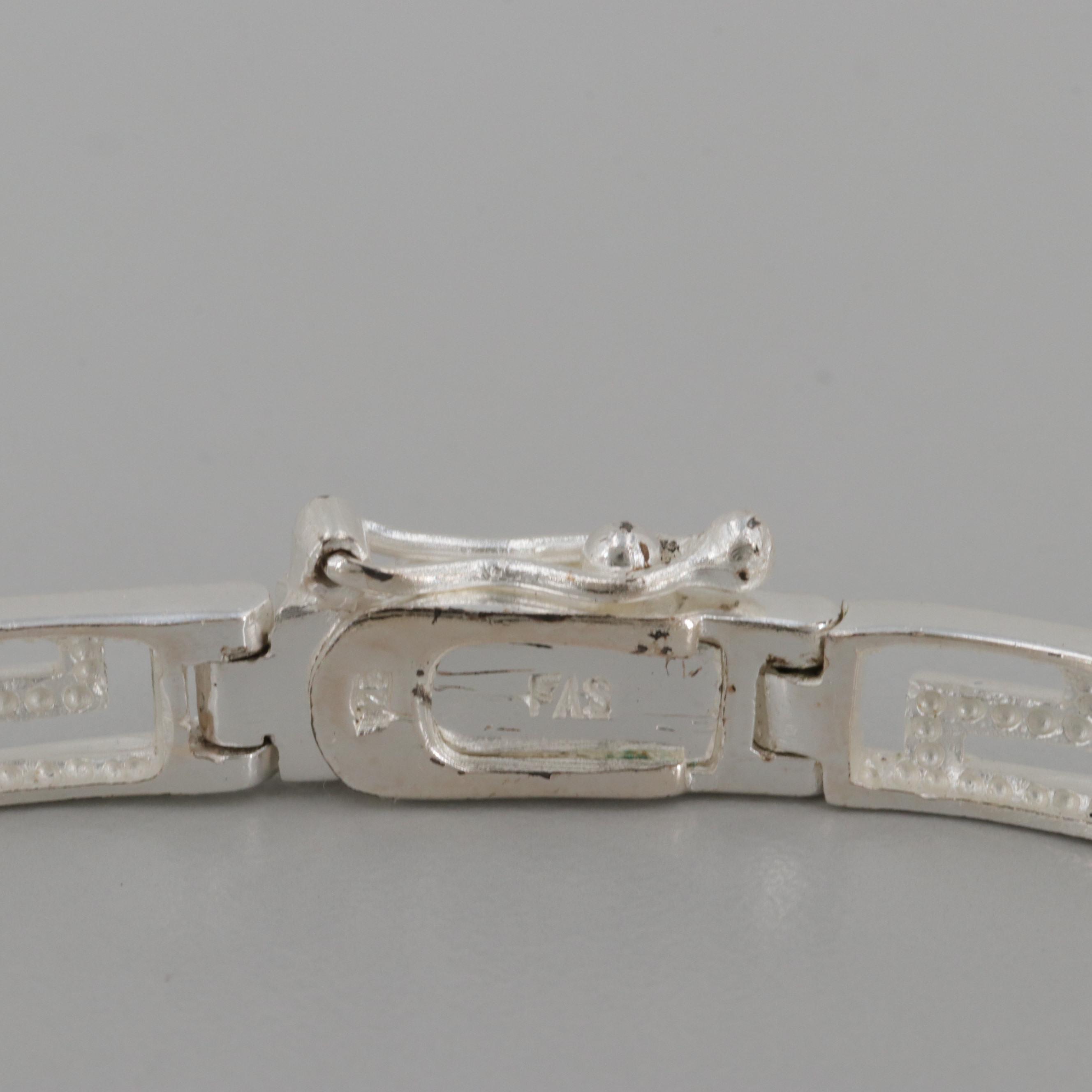 Sterling Silver Gemstone and Cubic Zirconia Bracelets