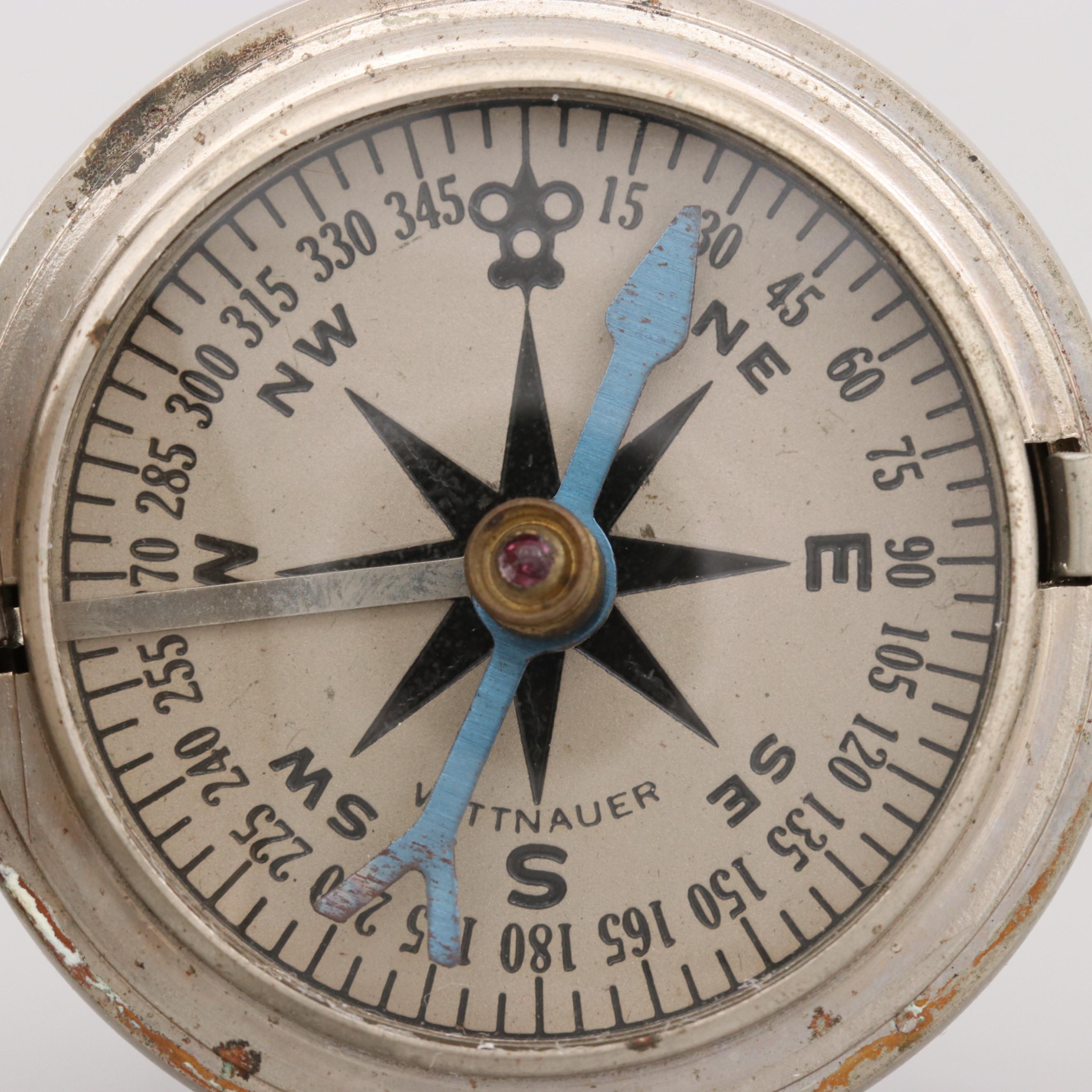 United States WWII Era Wittnauer Hunting Case Compass