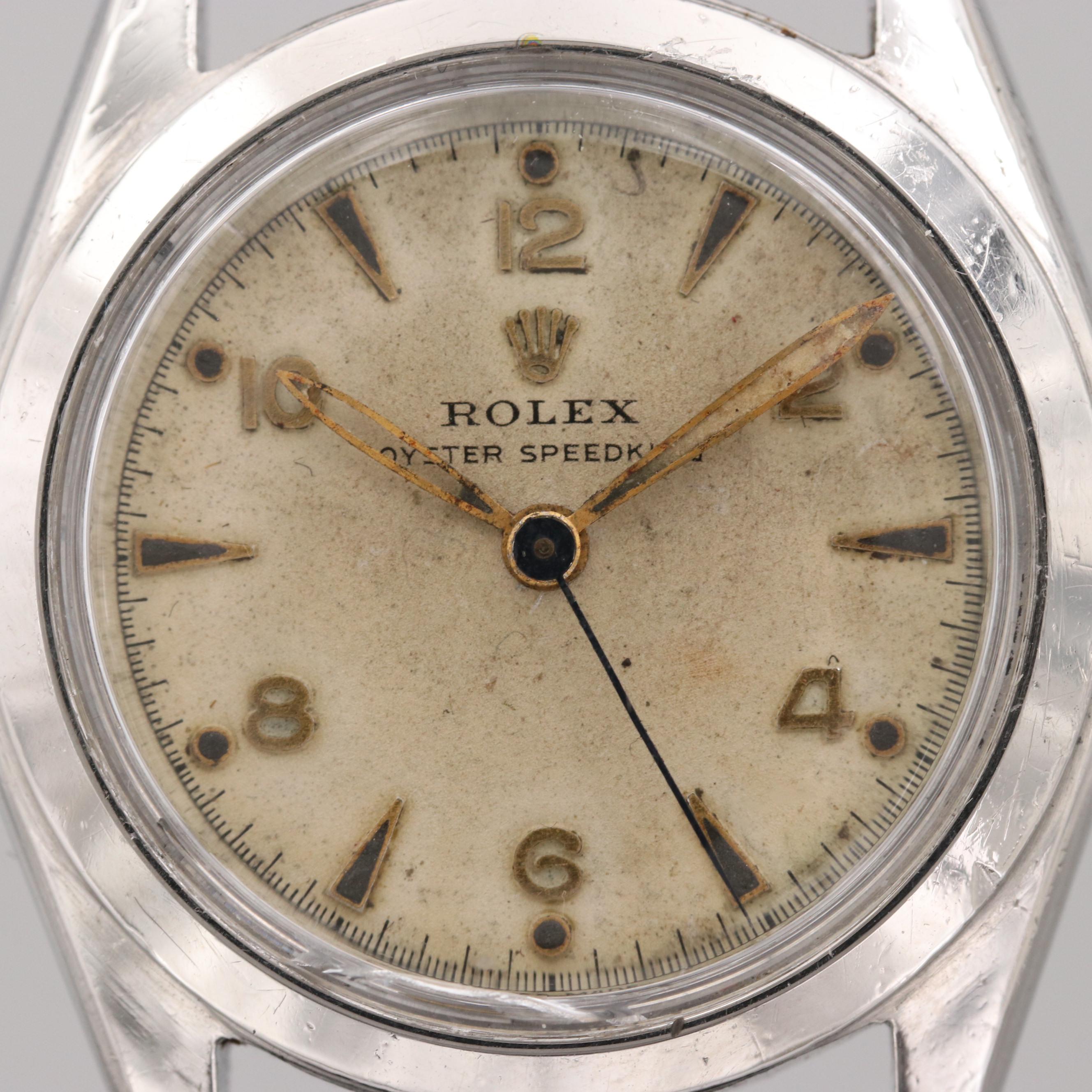 Vintage Rolex Oyster Speedking Stainless Steel Stem Wind Watch, 1948