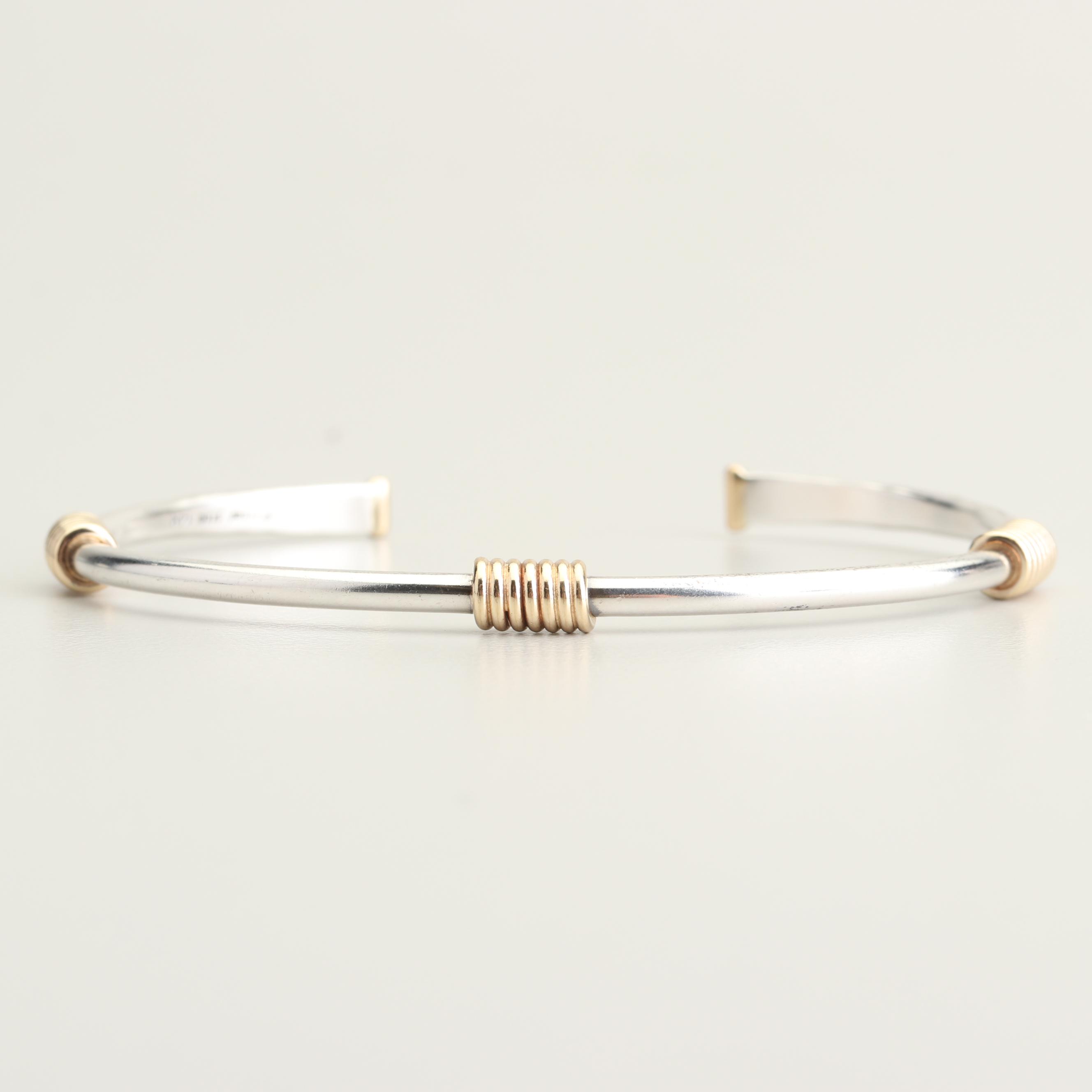 James Avery Sterling Silver and 14K Yellow Gold Coil Jewelry Set