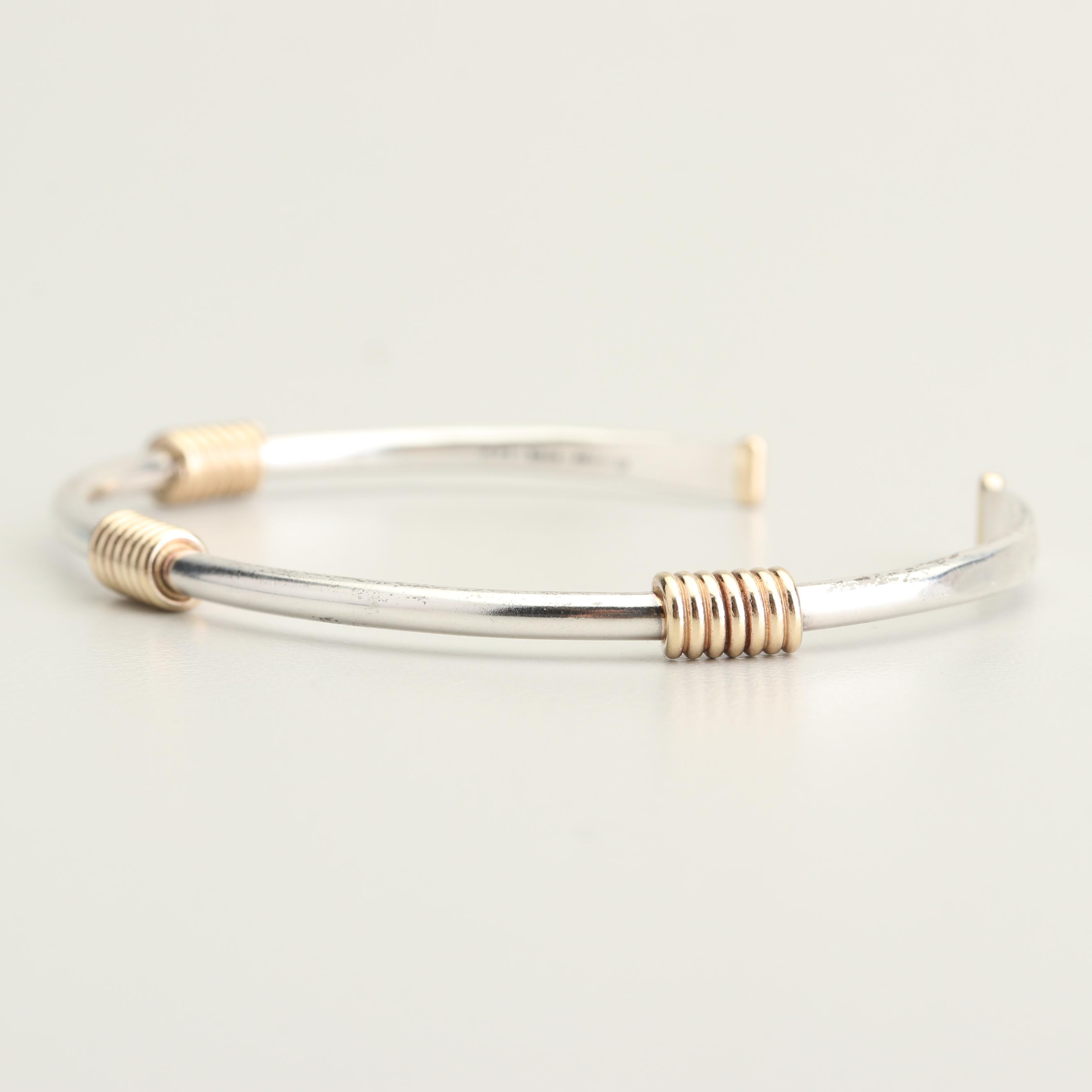 James Avery Sterling Silver and 14K Yellow Gold Coil Jewelry Set