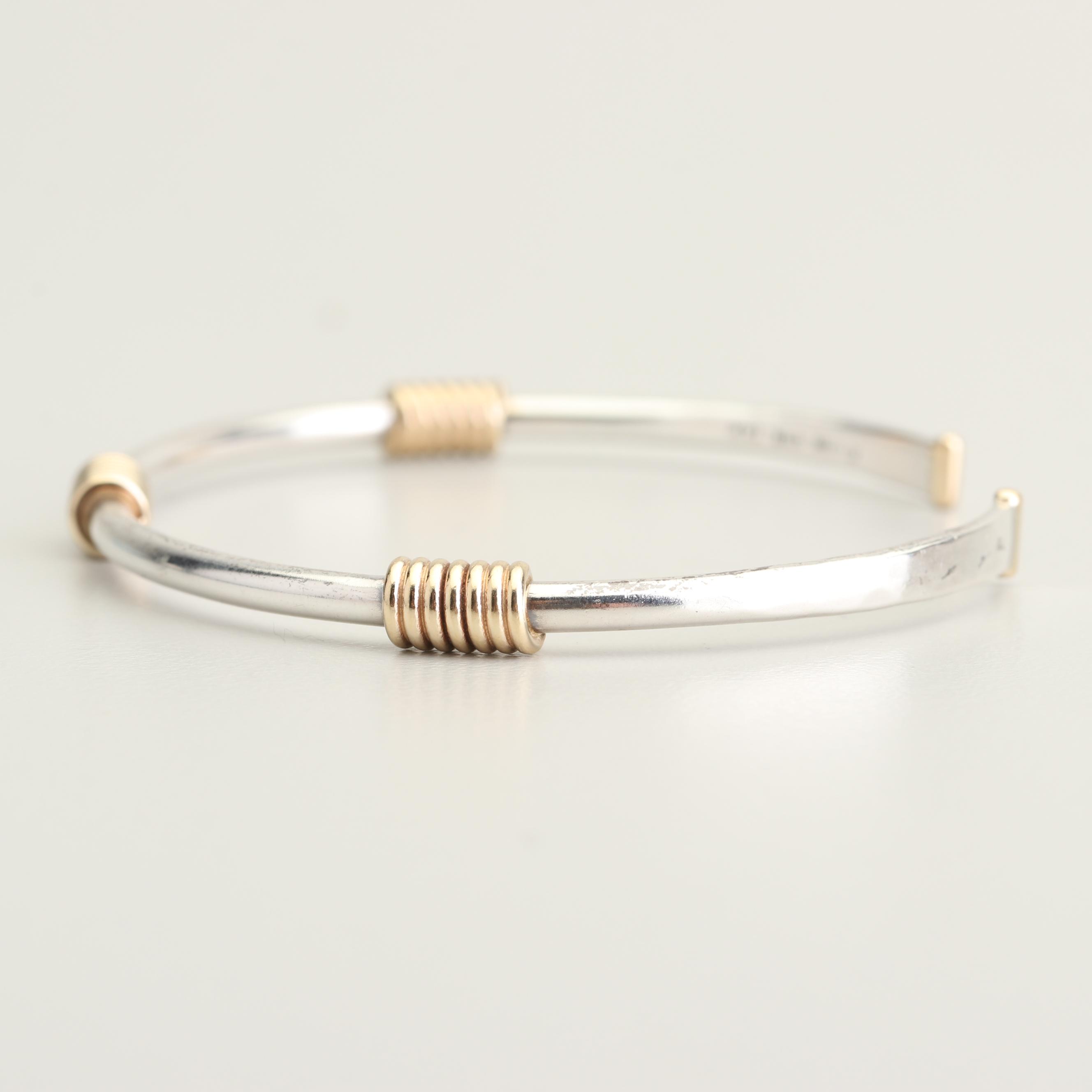 James Avery Sterling Silver and 14K Yellow Gold Coil Jewelry Set