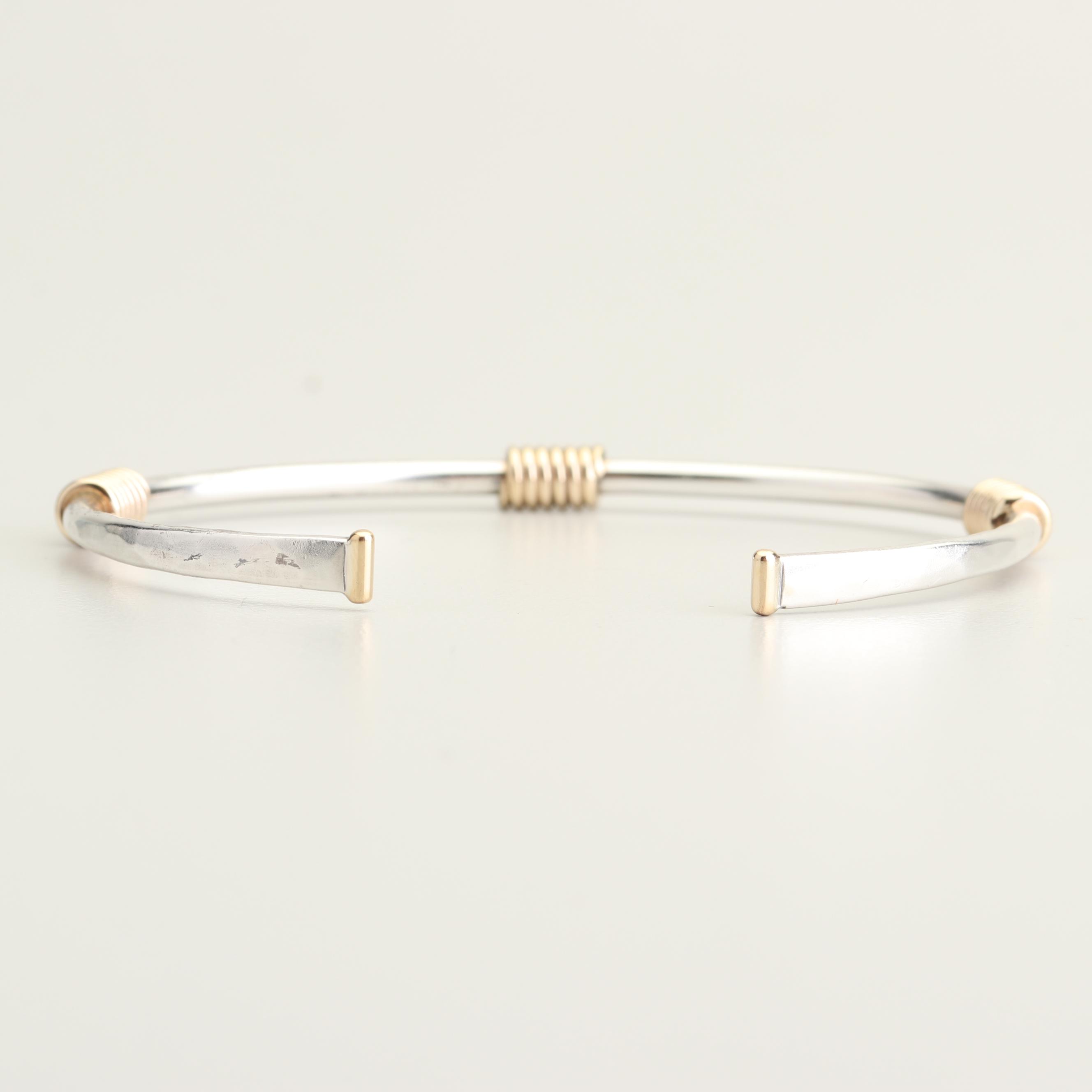 James Avery Sterling Silver and 14K Yellow Gold Coil Jewelry Set