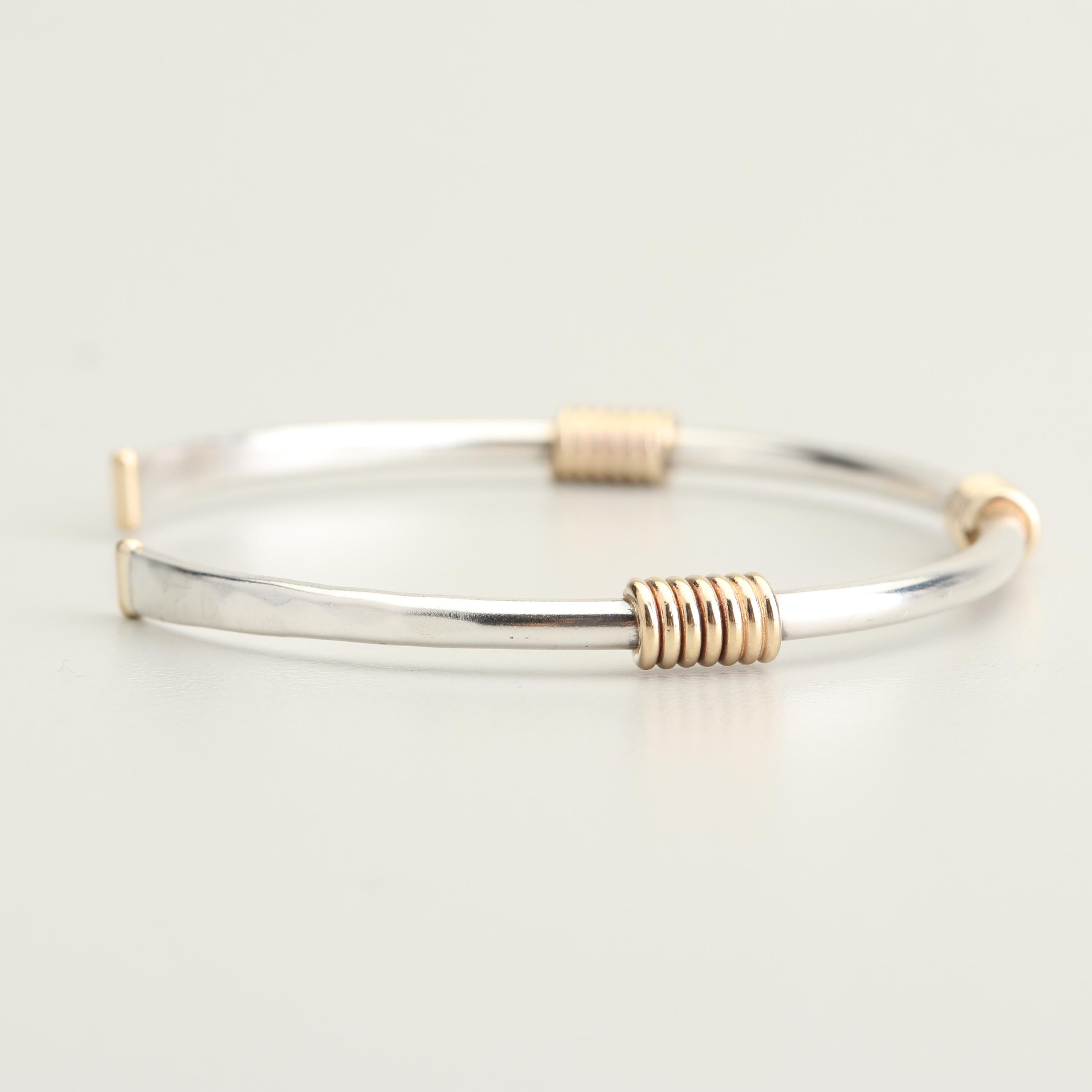 James Avery Sterling Silver and 14K Yellow Gold Coil Jewelry Set