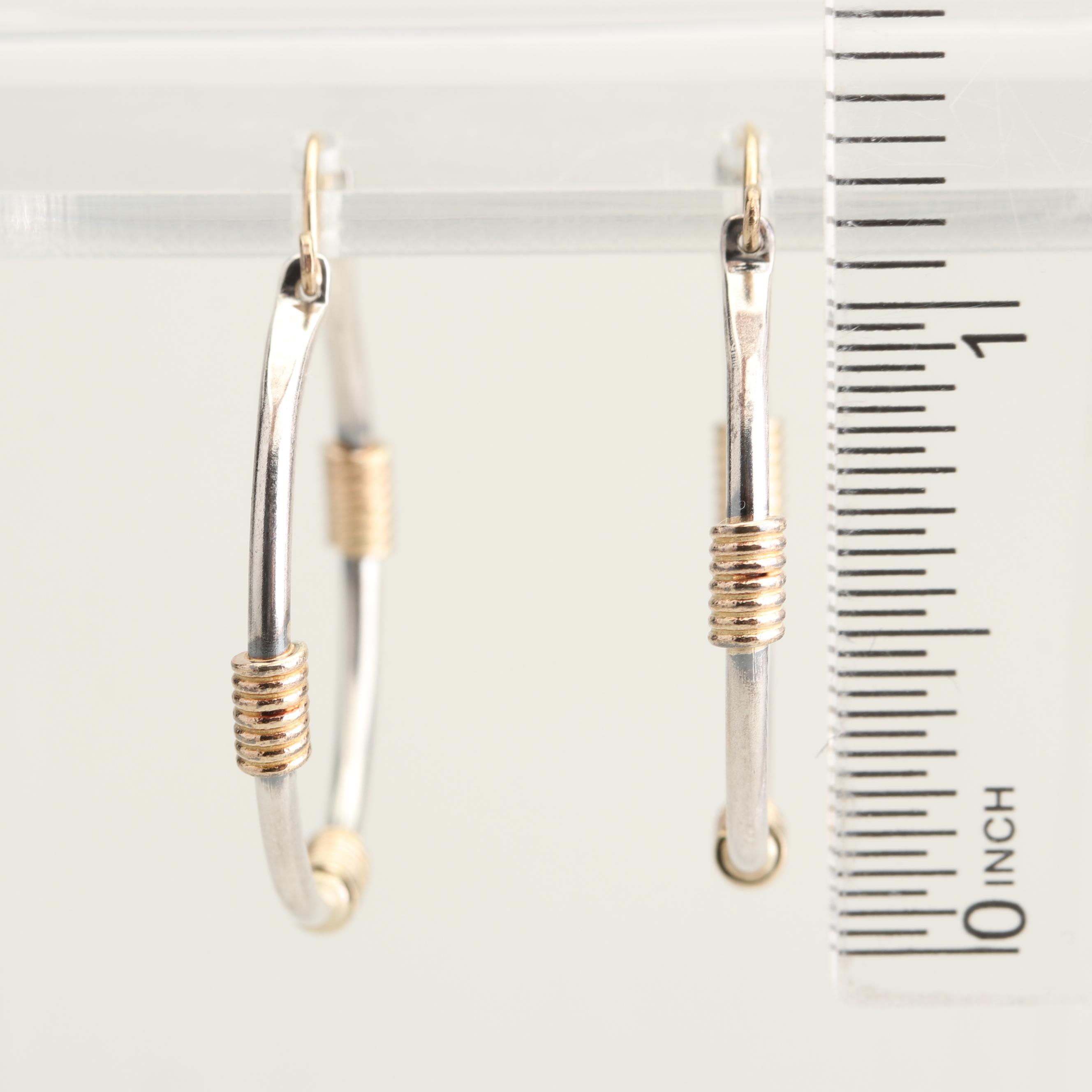 James Avery Sterling Silver and 14K Yellow Gold Coil Jewelry Set