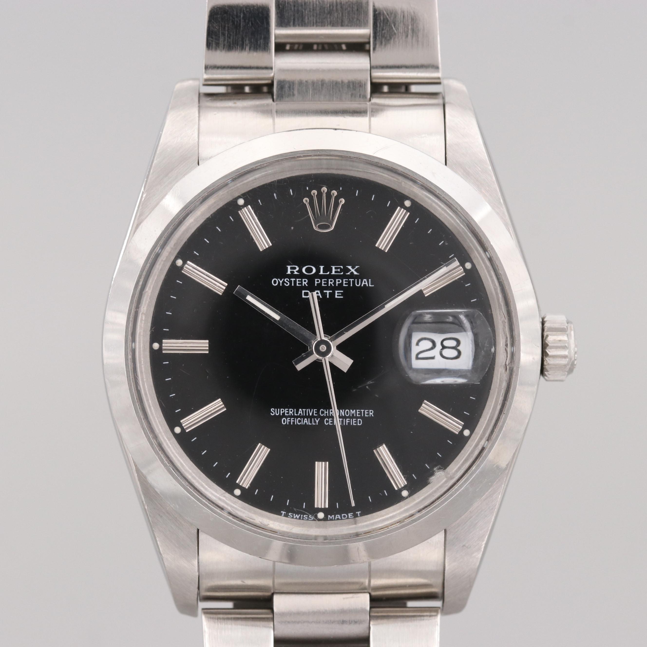 Rolex Oyster Perpetual Date Stainless Steel Automatic Watch, 1989