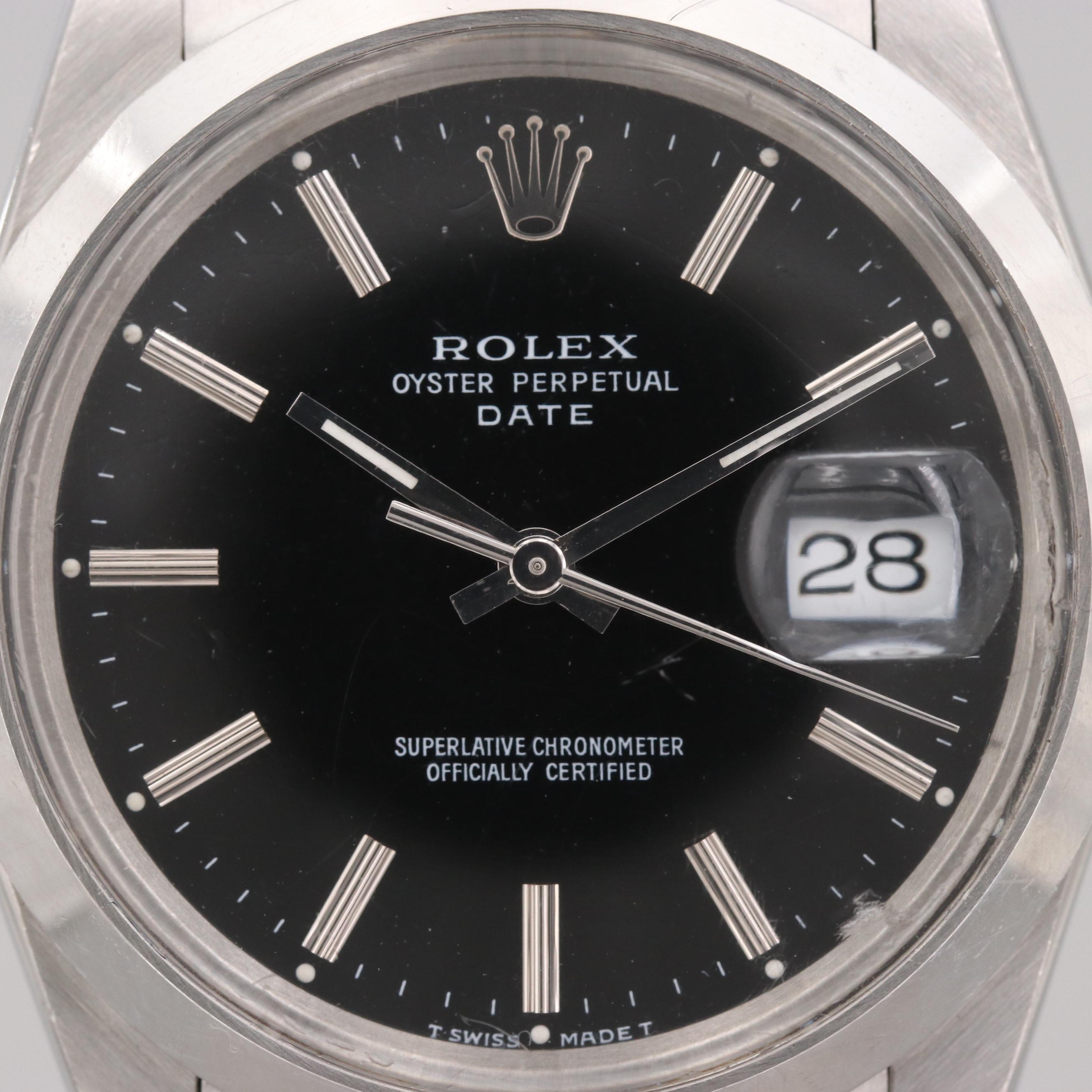 Rolex Oyster Perpetual Date Stainless Steel Automatic Watch, 1989
