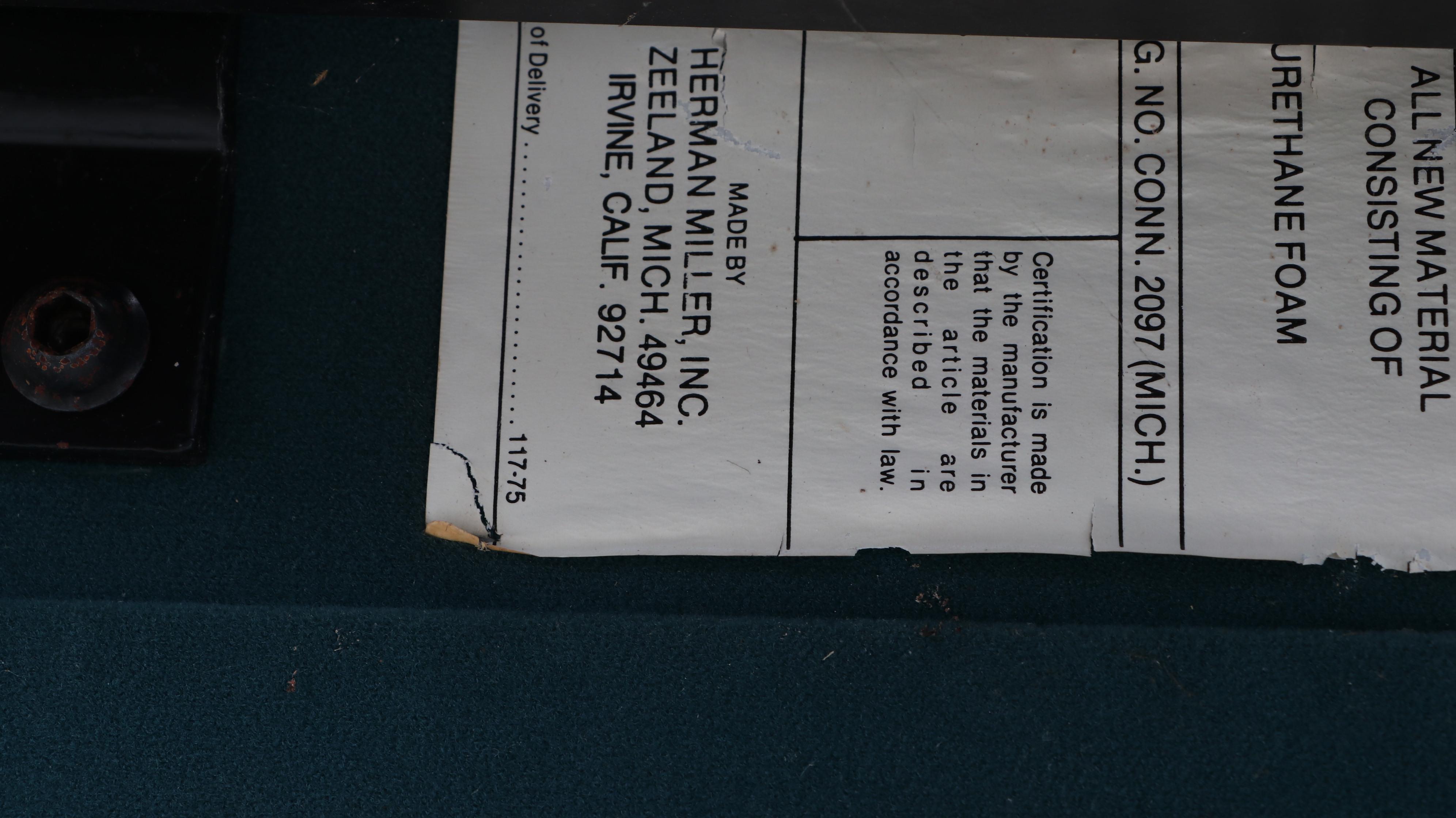 Ray Wilkes for Herman Miller "Chiclet" Wool Upholstered Chairs with Center Table