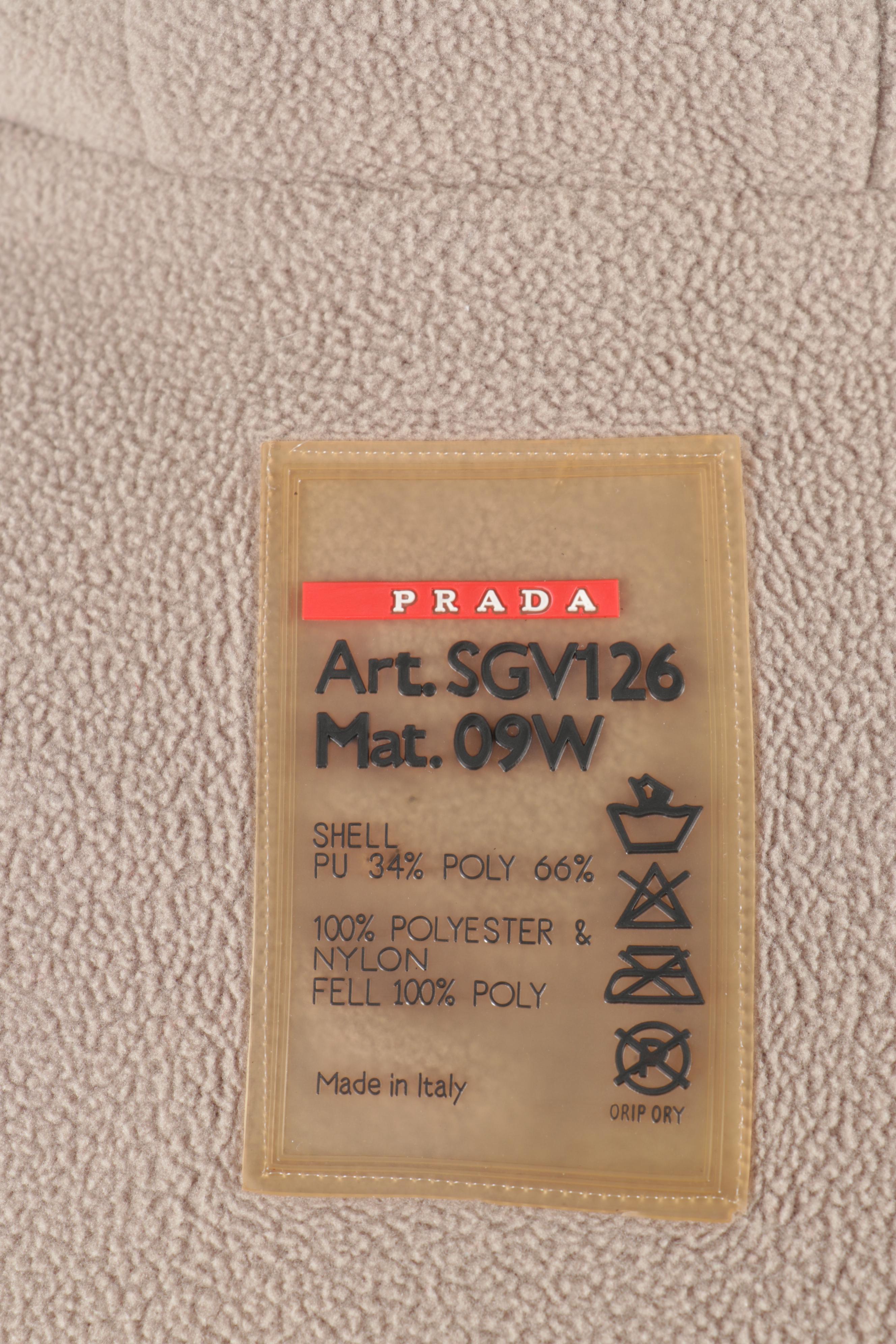 Women's Prada Beige Zip-Up Windbreaker Hooded Jacket