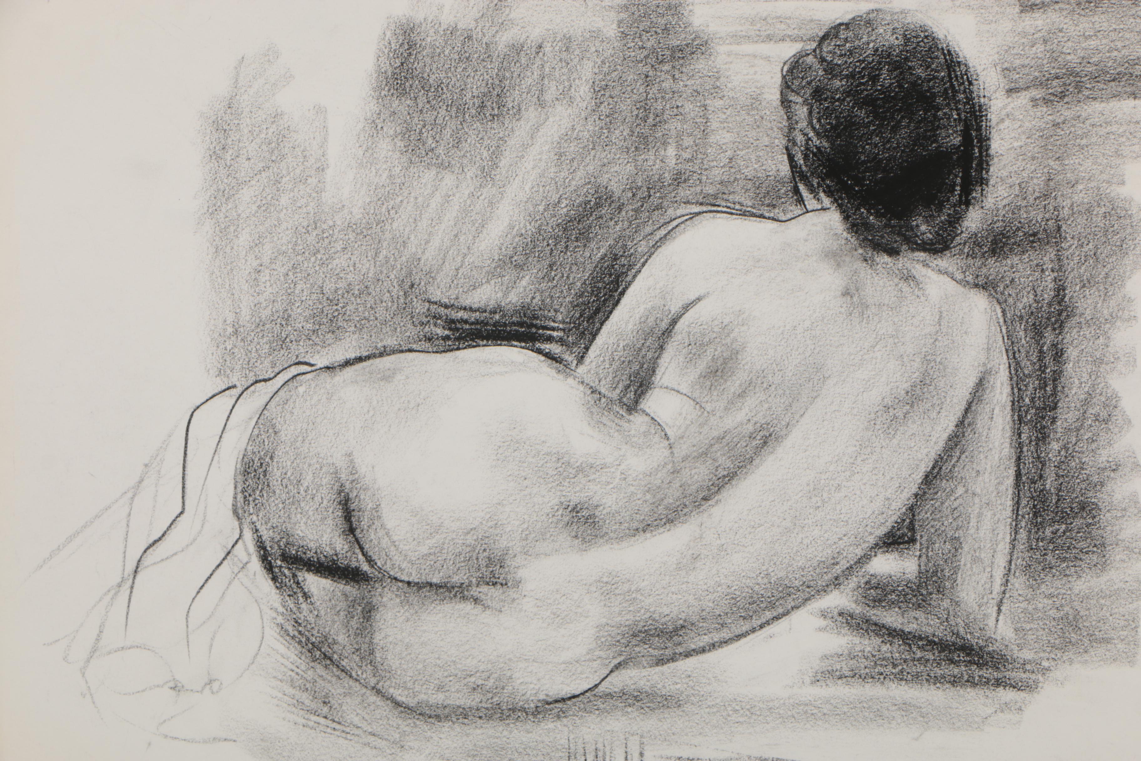 Arthur Helwig Charcoal Figure Study Drawings