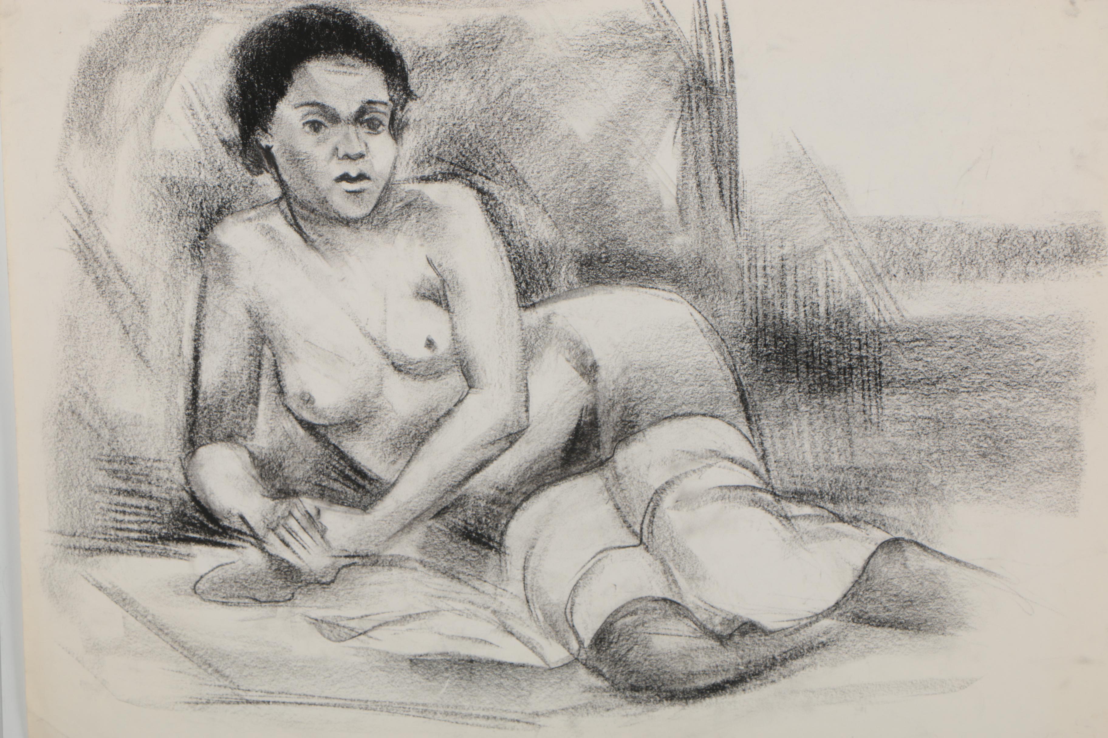 Arthur Helwig Charcoal Figure Study Drawings