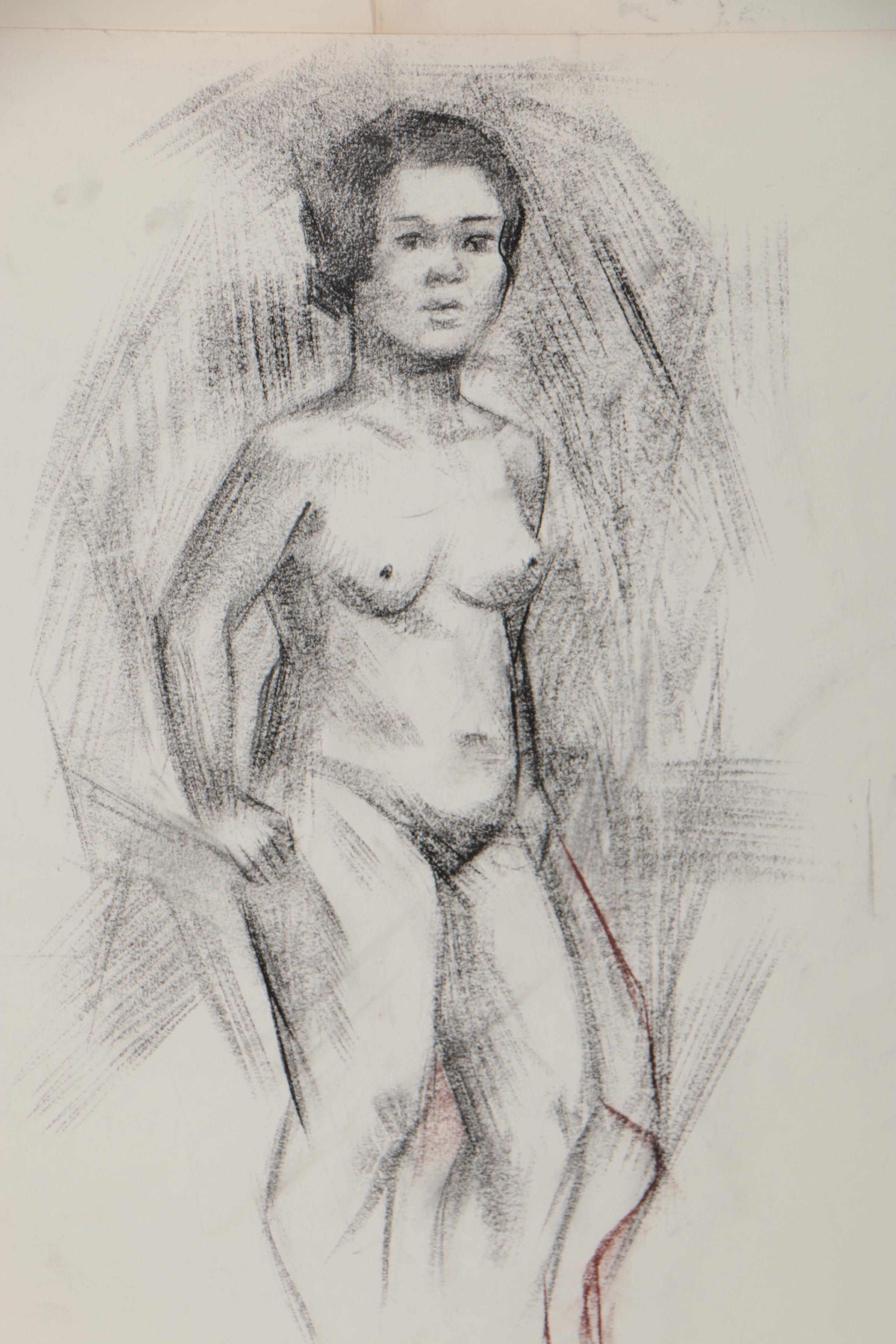 Arthur Helwig Charcoal Figure Study Drawings