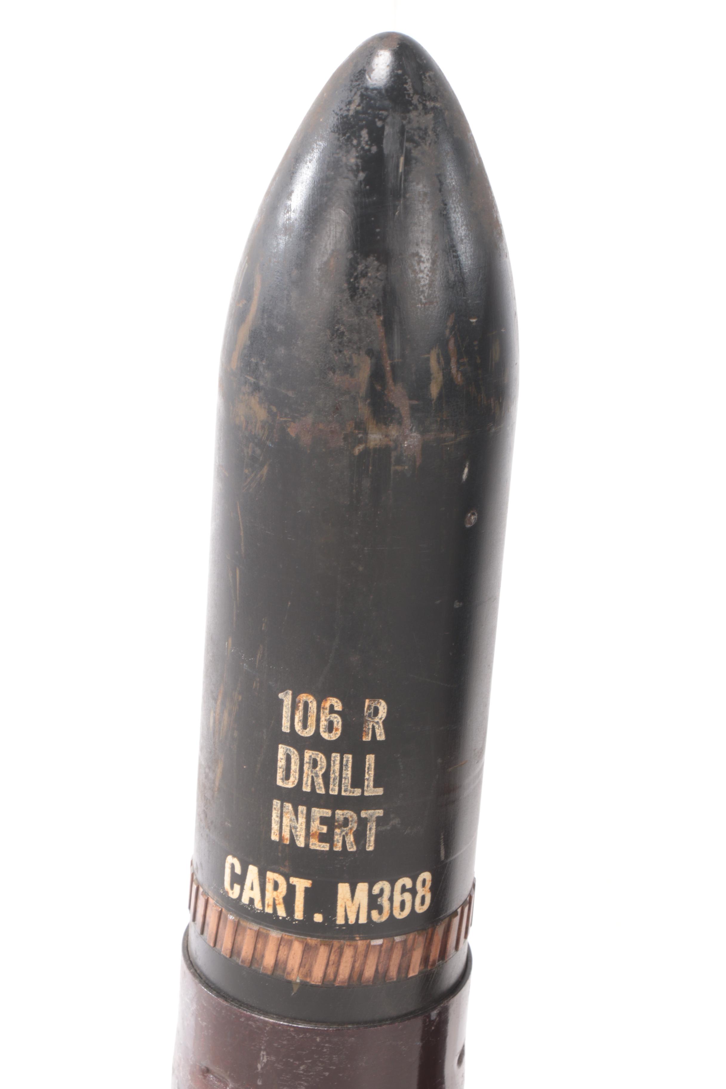 Pair of Inert M40 Recoilless Rifle 105mm Practice Artillery Shells