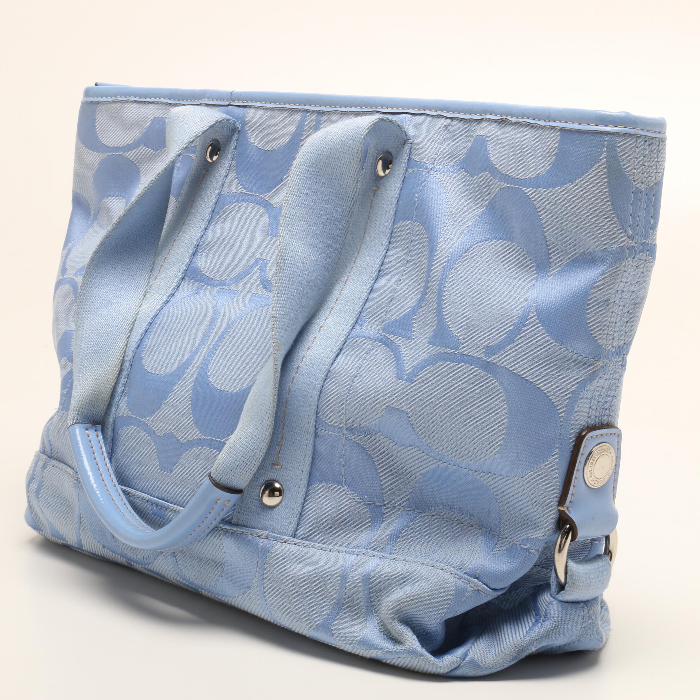 Coach Signature Jacquard Canvas and Leather Handbags