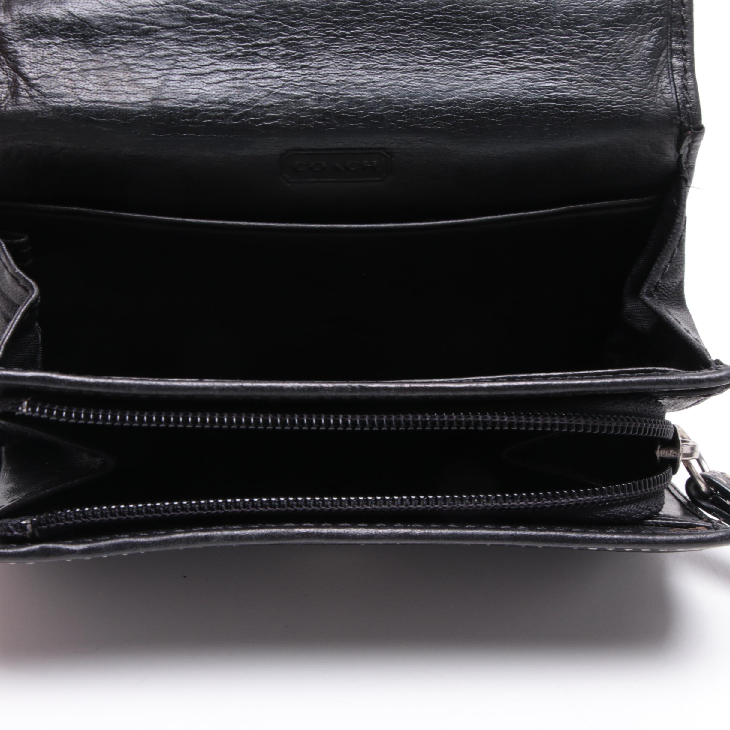 Coach Signature Jacquard Canvas Handbag, Leather Handbags and Wallet