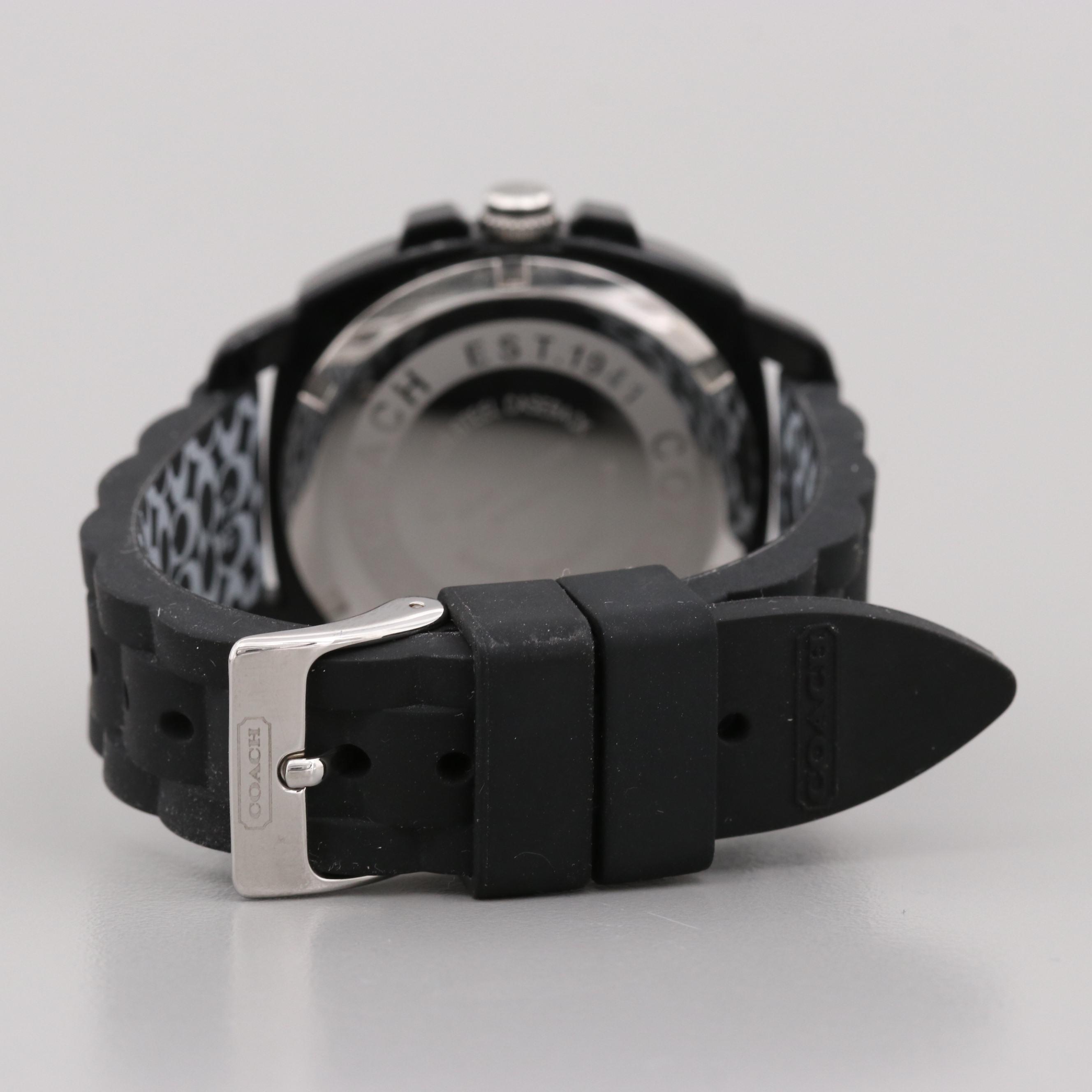 Coach Boy Friend Stainless Steel Quartz Watch With Swarovski Crystal Bezel