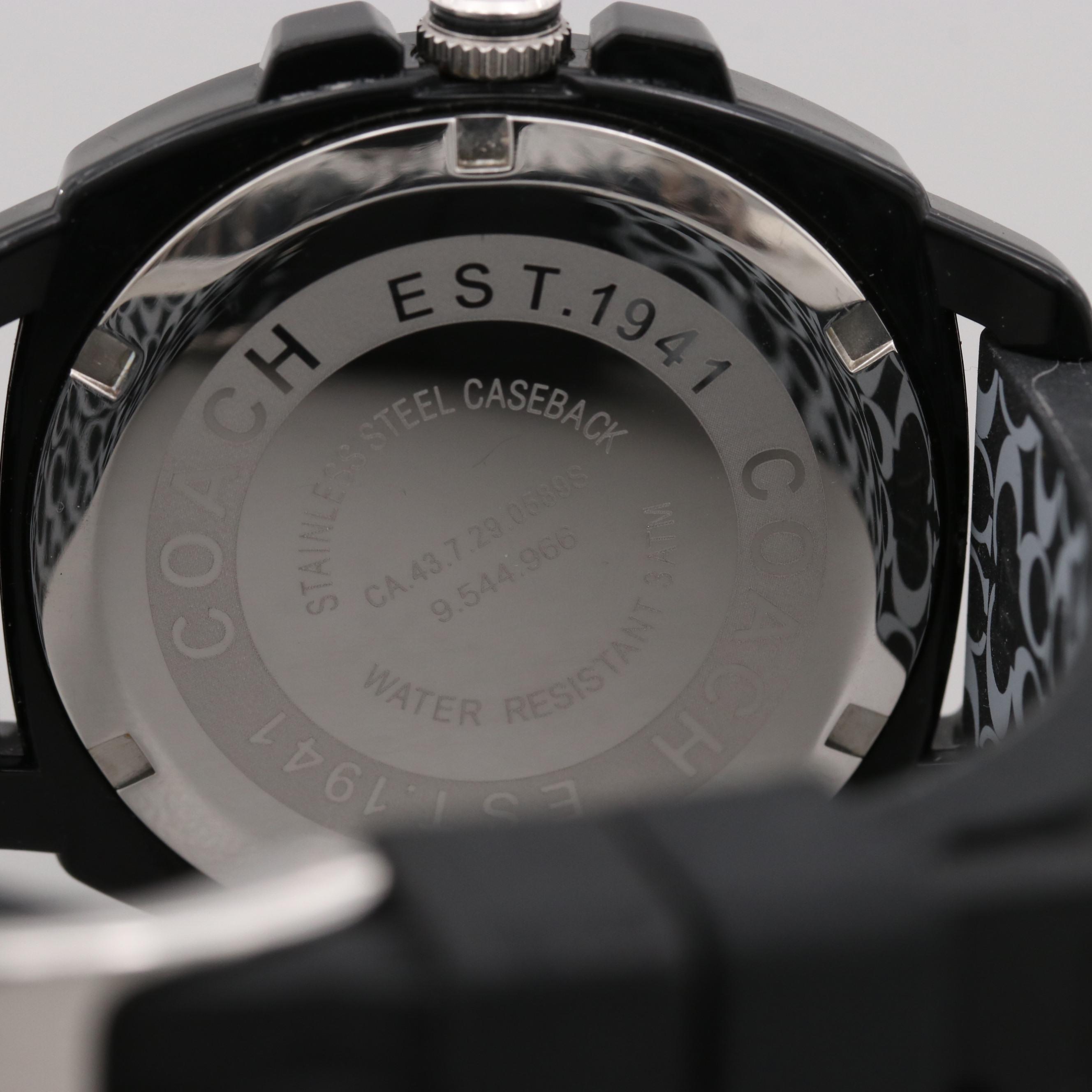 Coach Boy Friend Stainless Steel Quartz Watch With Swarovski Crystal Bezel