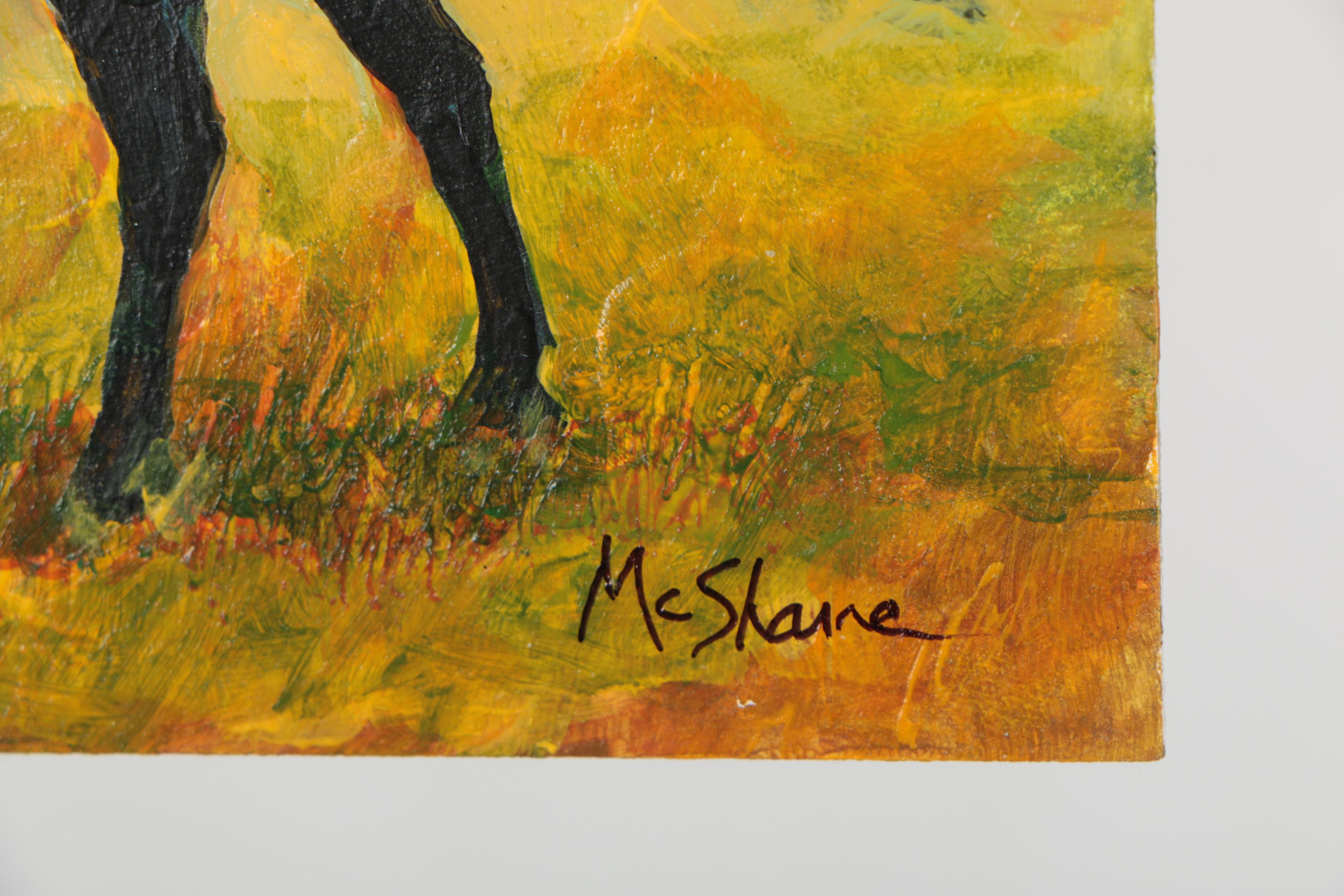 Mary McShane Acrylic Horse Paintings "Easy Gate" and "Breezy Day"