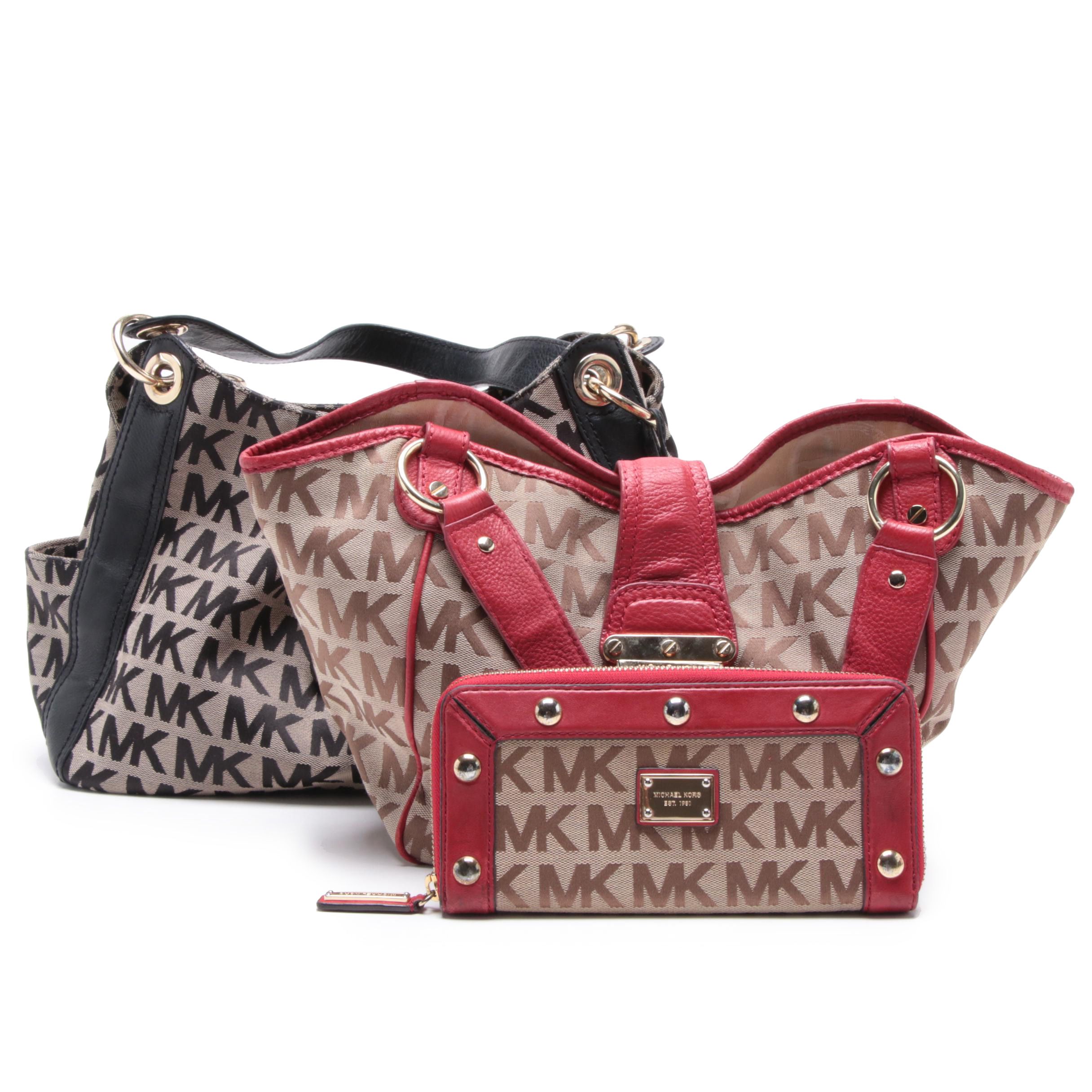 MICHAEL Michael Kors Signature Canvas and Leather Shoulder Bags and Wallet