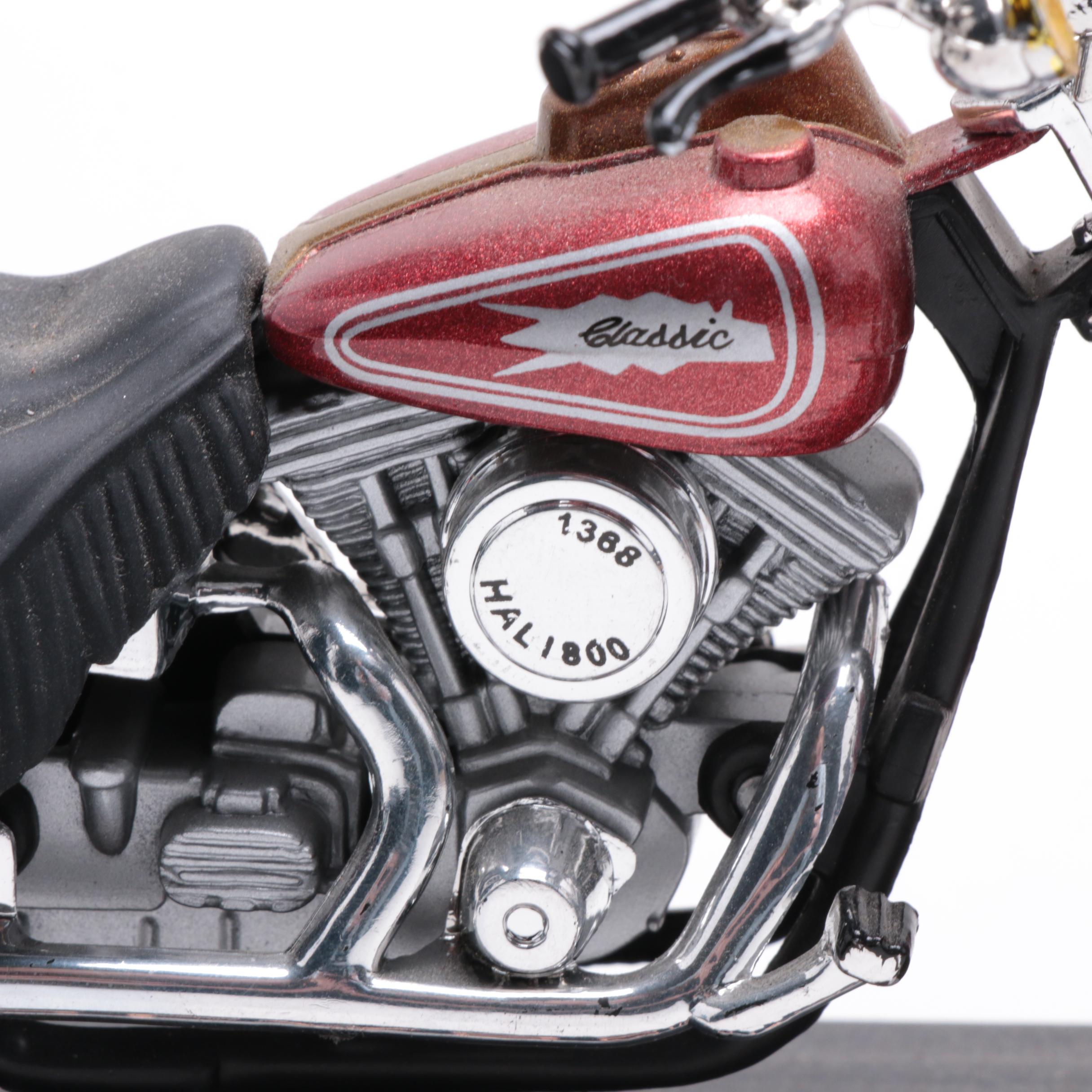 1999 Mattel Harley Davidson Diecast and Classic Hali 800 Motorcycles