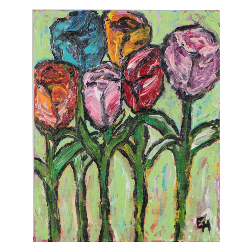 Erica J. Heberling Acrylic Painting "Tulips"