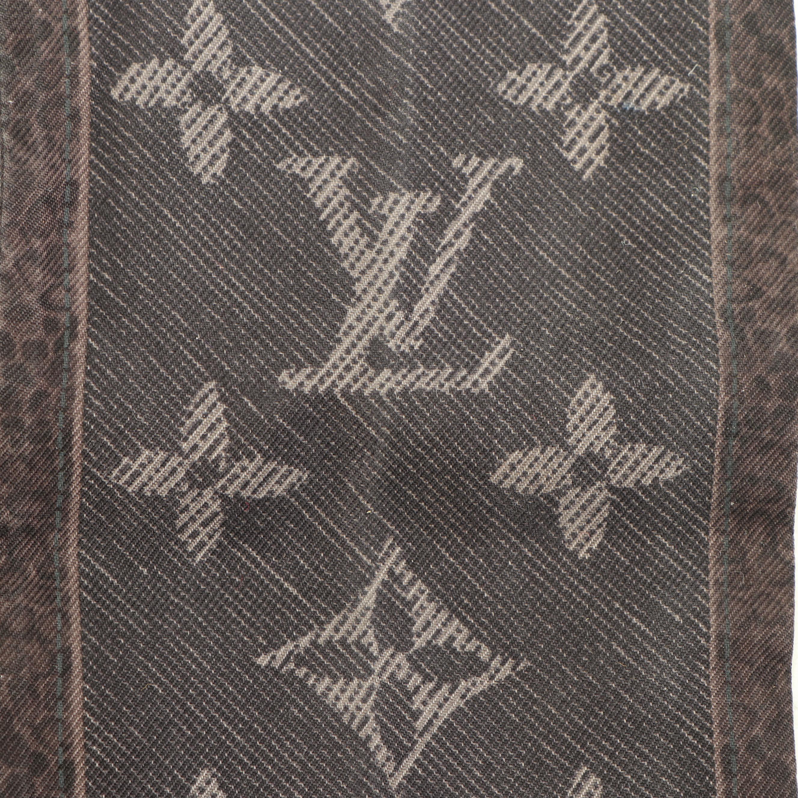 Louis Vuitton Paris Monogram Ebene Silk Denim Bandeau Scarf