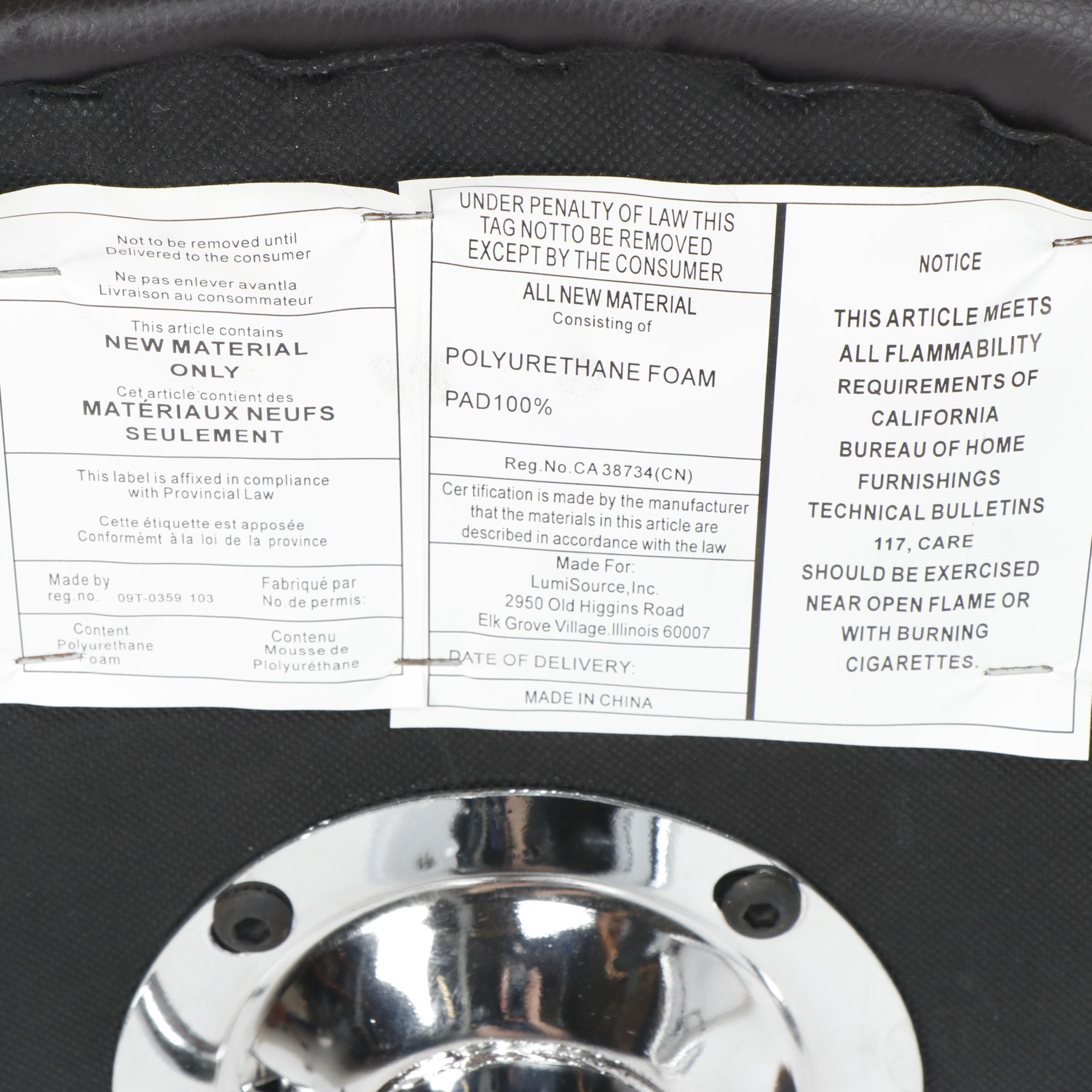 LumiSource "Cosi" Walnut and Faux Leather Barstools with Chrome Base