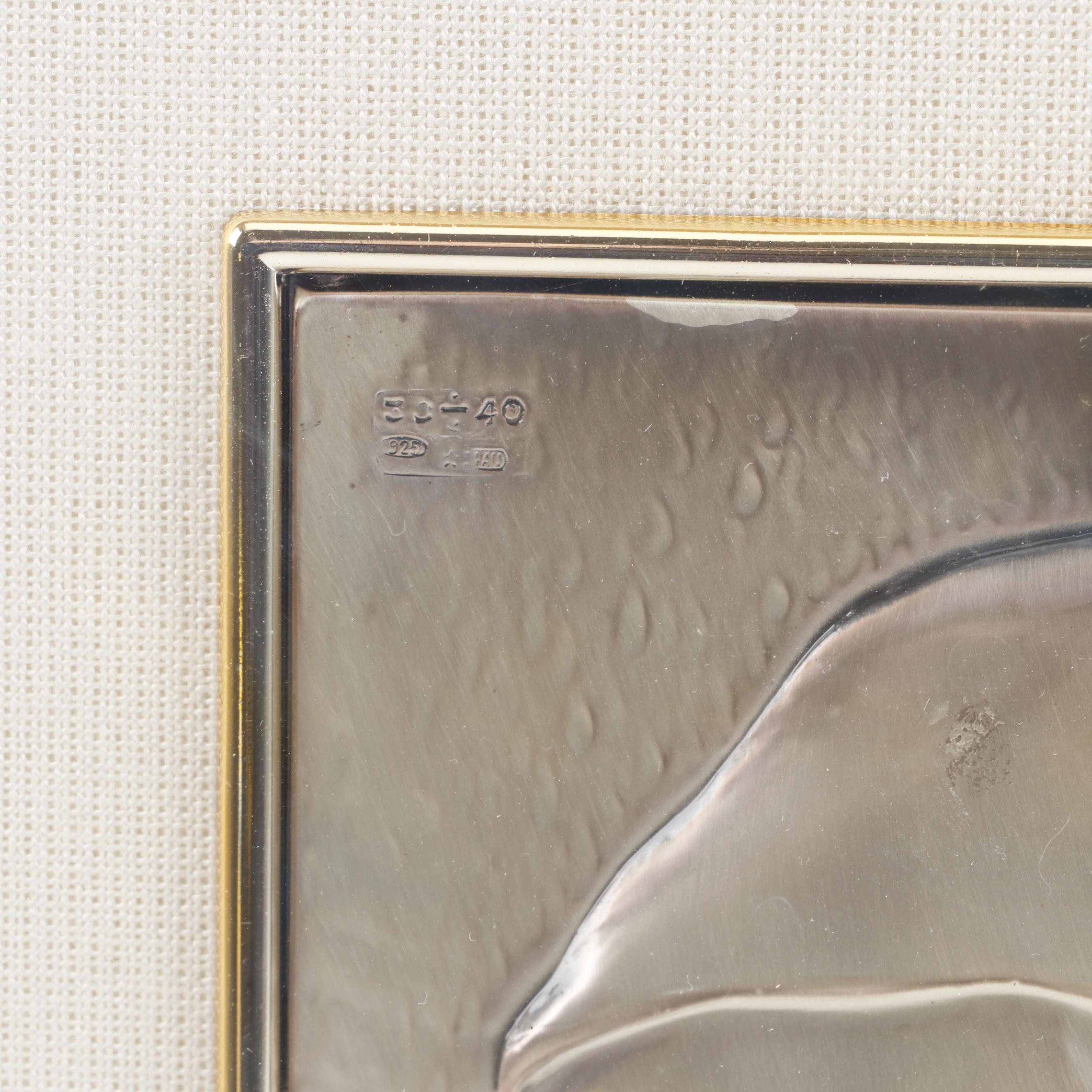 Italian Sterling Silver Madonna and Child Wall Plaque