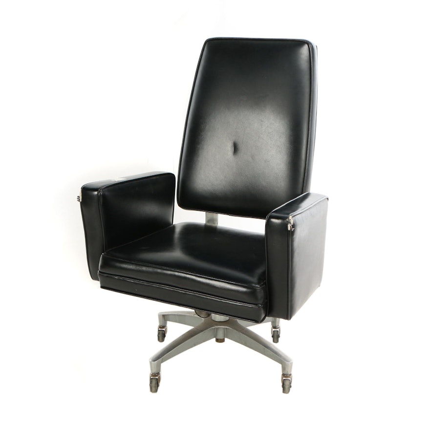 JG Furniture Co. Inc., Modernist Executive Swivel Armchair, Mid 20th Century