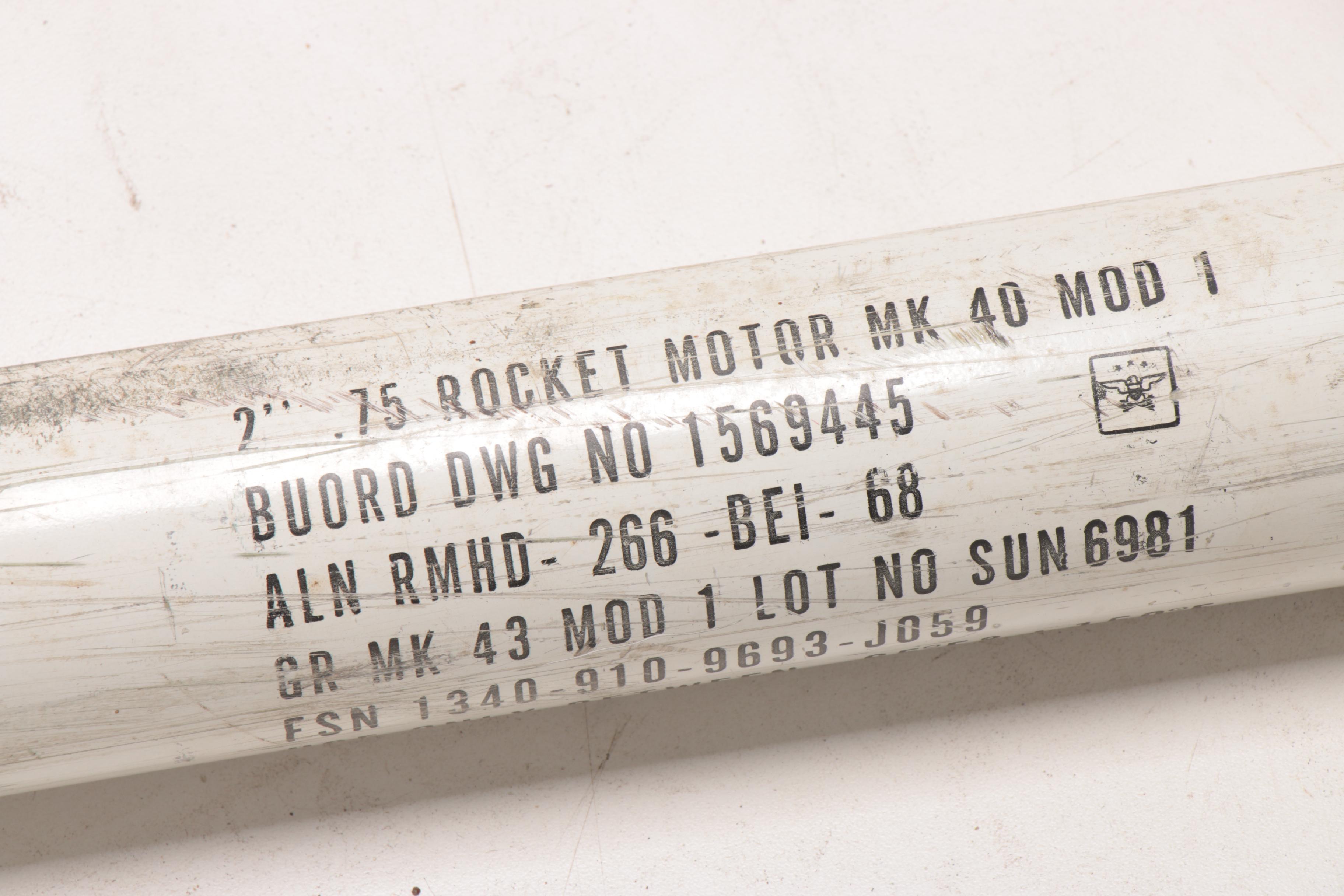 American Inert MK 40 2.75" Rocket and Replica Rocket Base