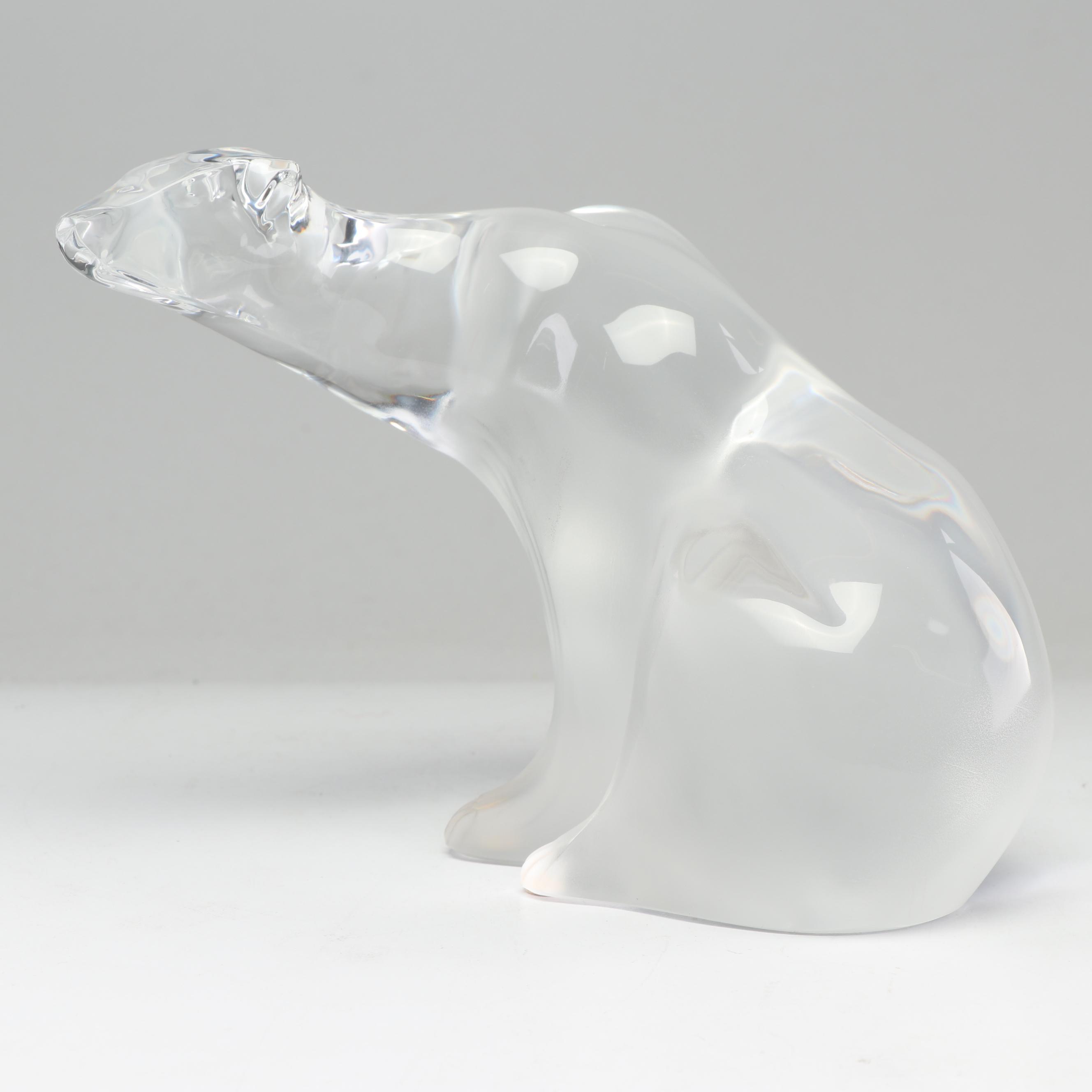 Lalique Crystal Polar Bear Figurine