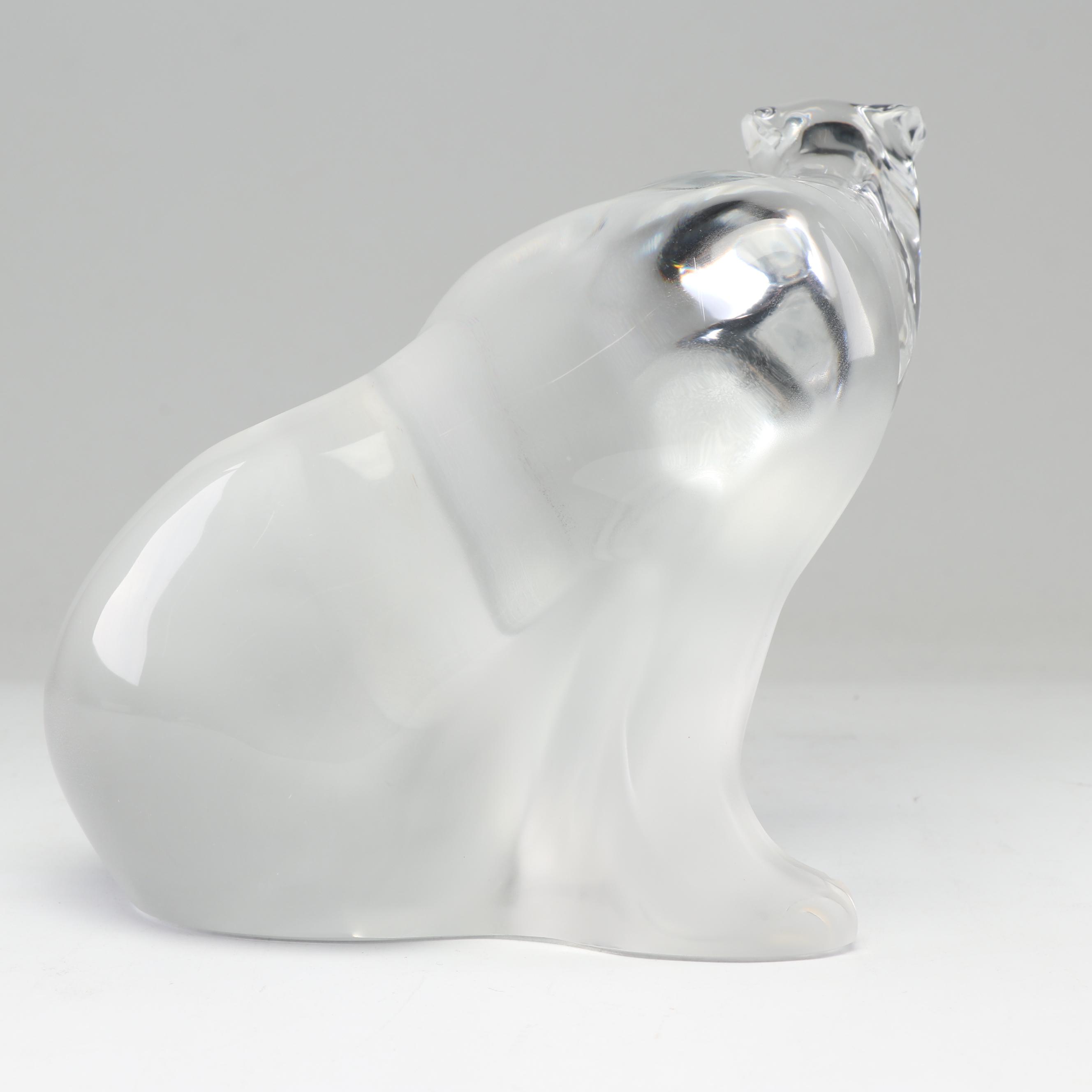 Lalique Crystal Polar Bear Figurine