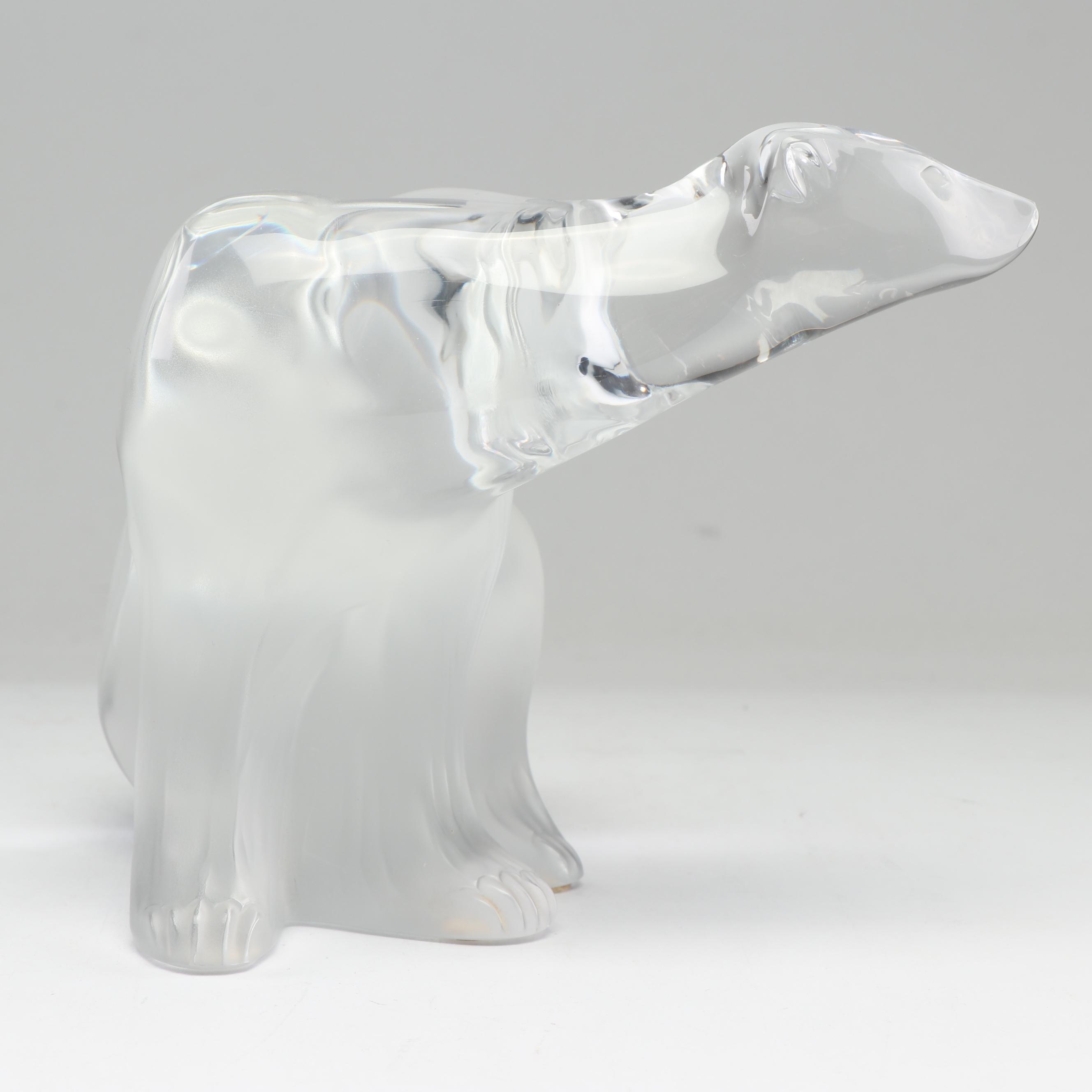 Lalique Crystal Polar Bear Figurine