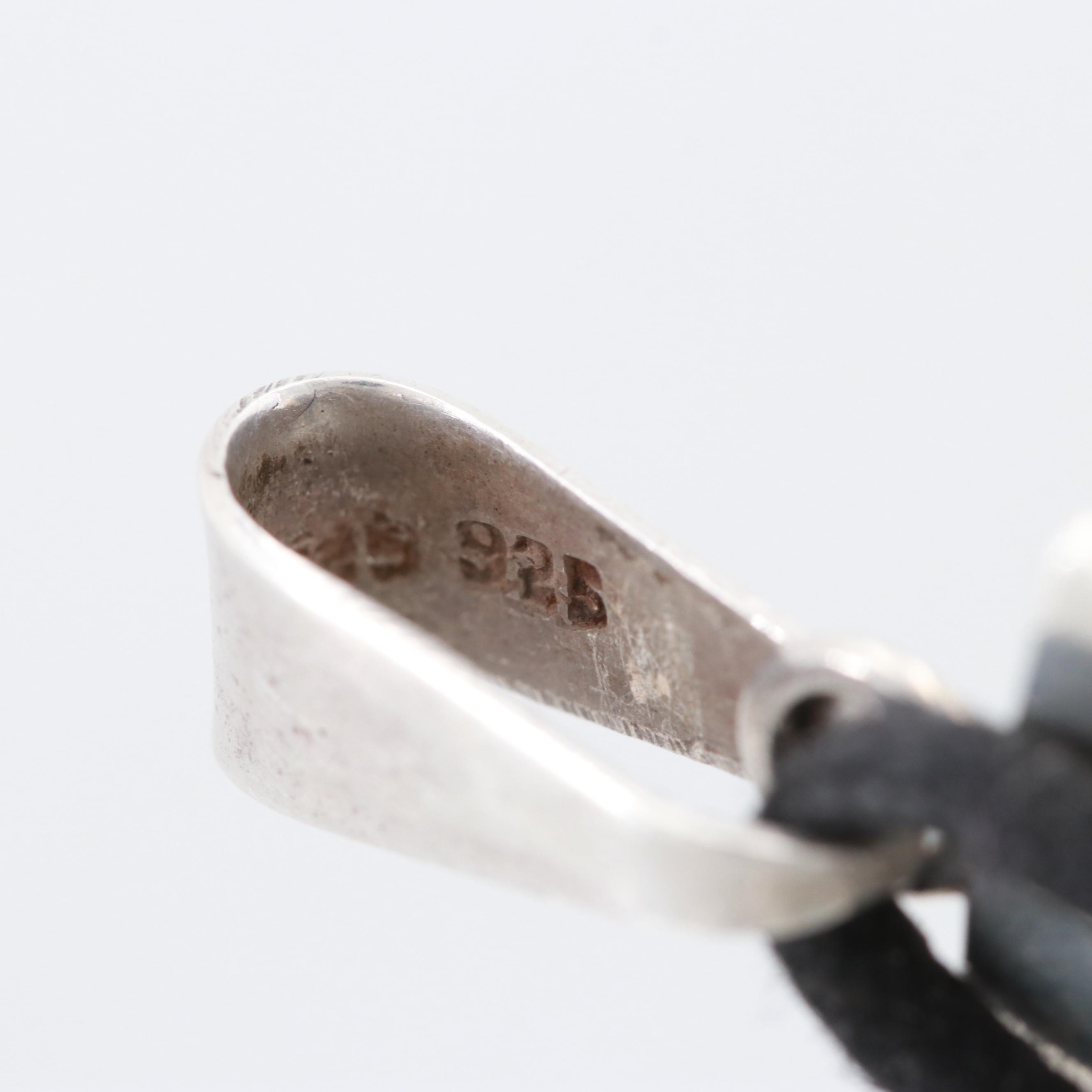 Mexican Sterling Malachite, Carnelian and Gemstone Cross Pendant on Cord