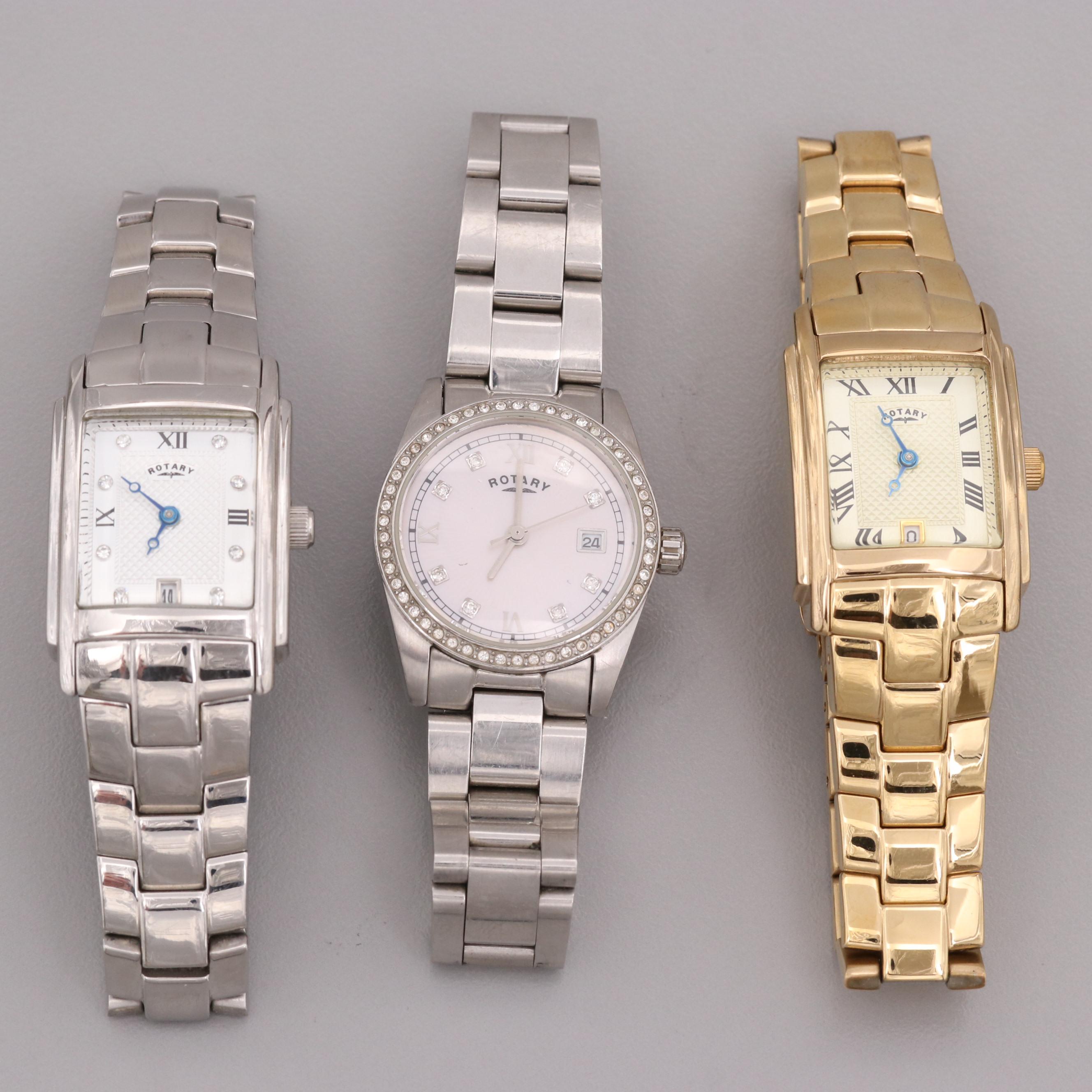 Rotary Stainless Steel Quartz Watches With Dates